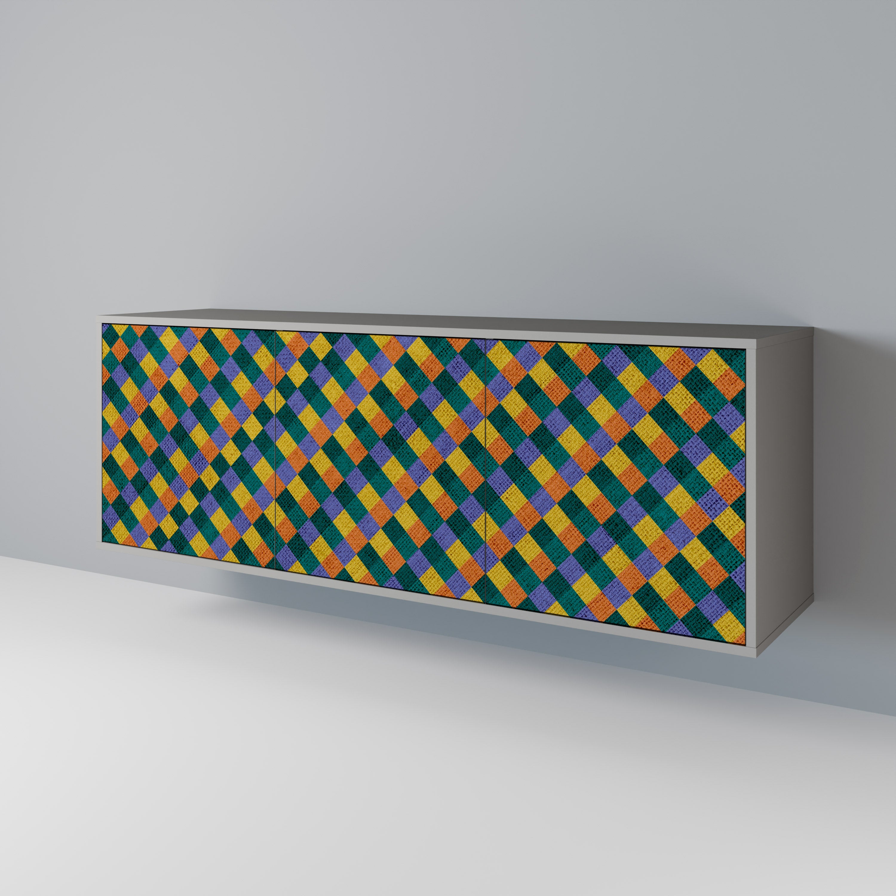 PAINTED SQUARES MIX 3-türiges Sideboard