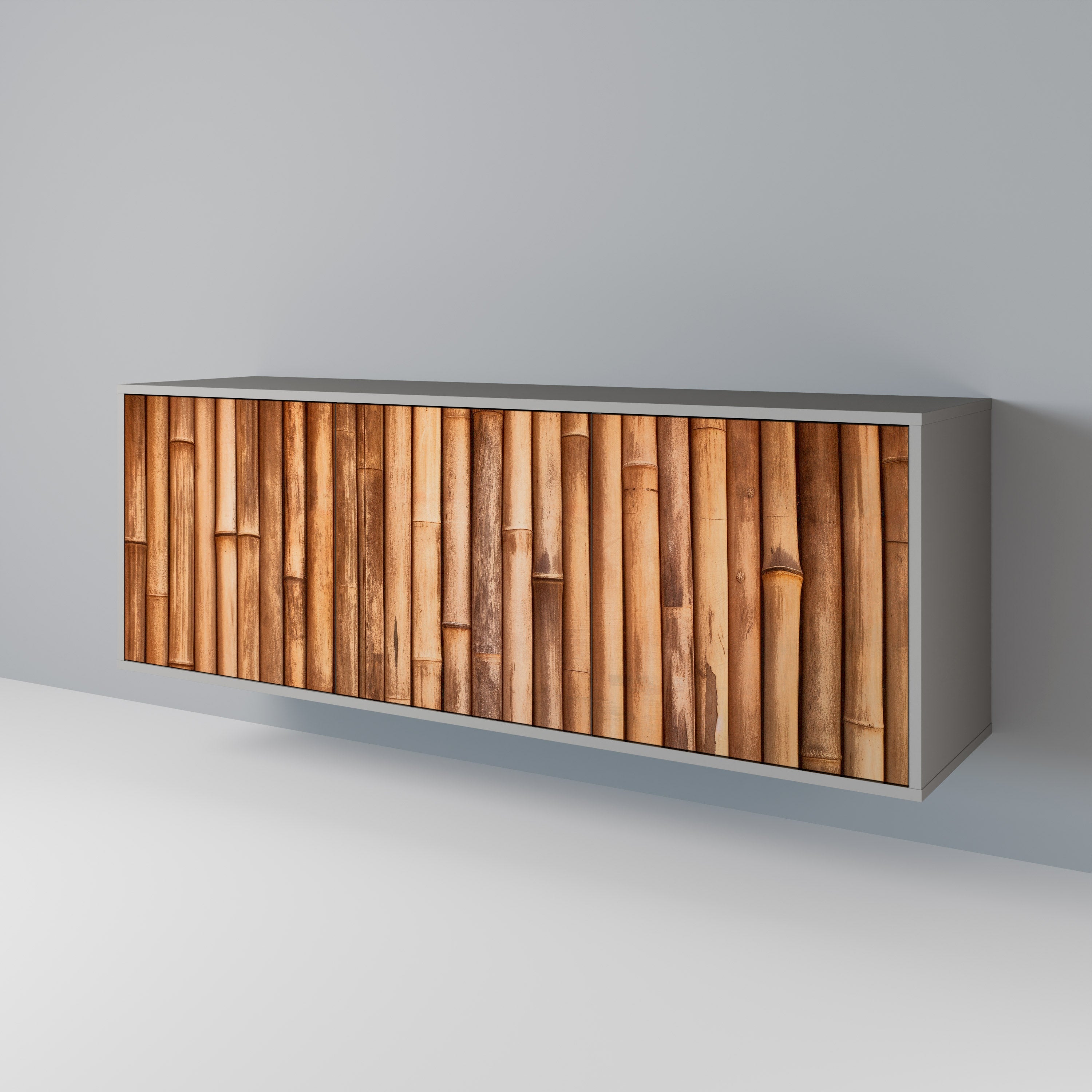 NATURAL WOOD 3-türiges Sideboard in grauem Finish