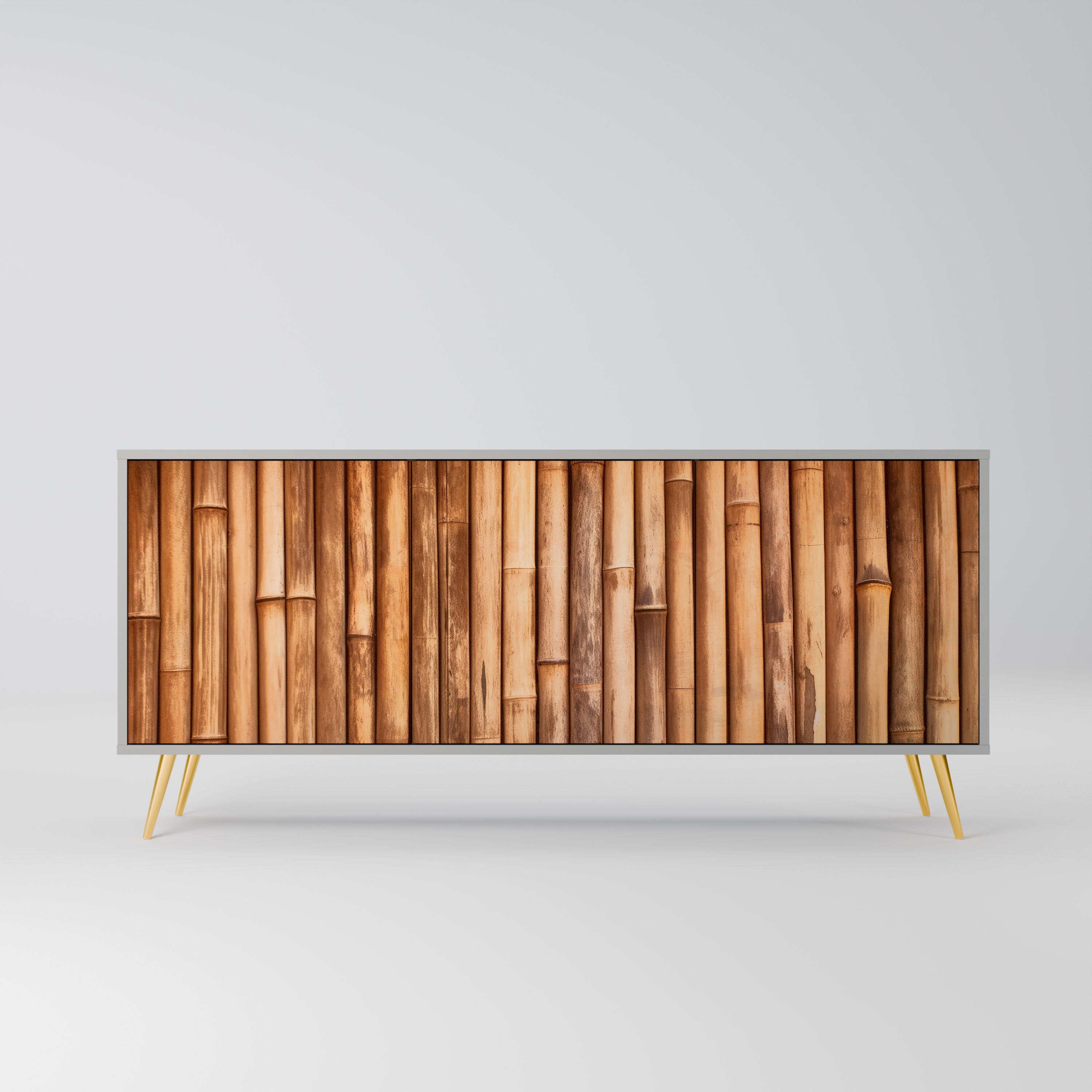 NATURAL WOOD 3-türiges Sideboard in grauem Finish