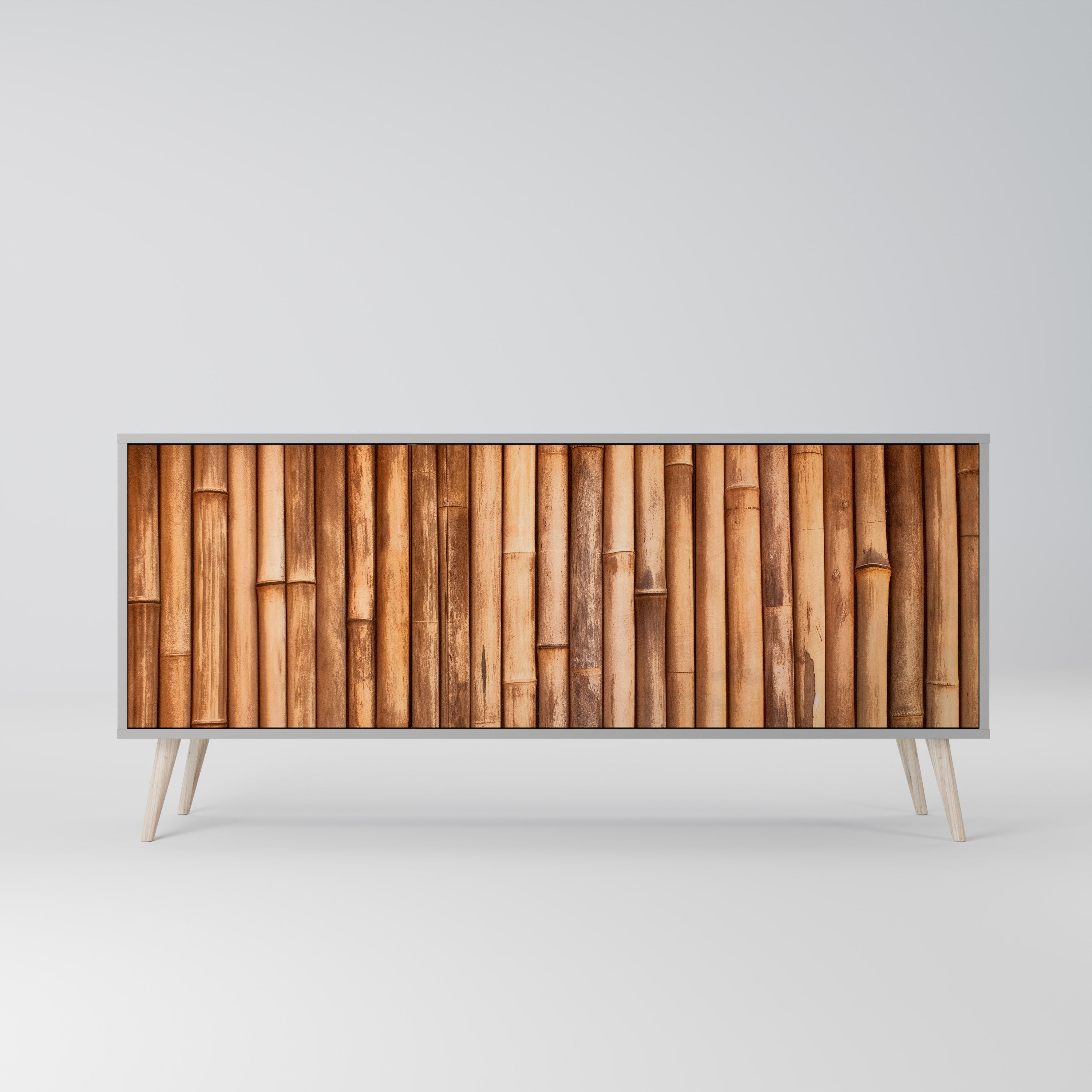 NATURAL WOOD 3-türiges Sideboard in grauem Finish