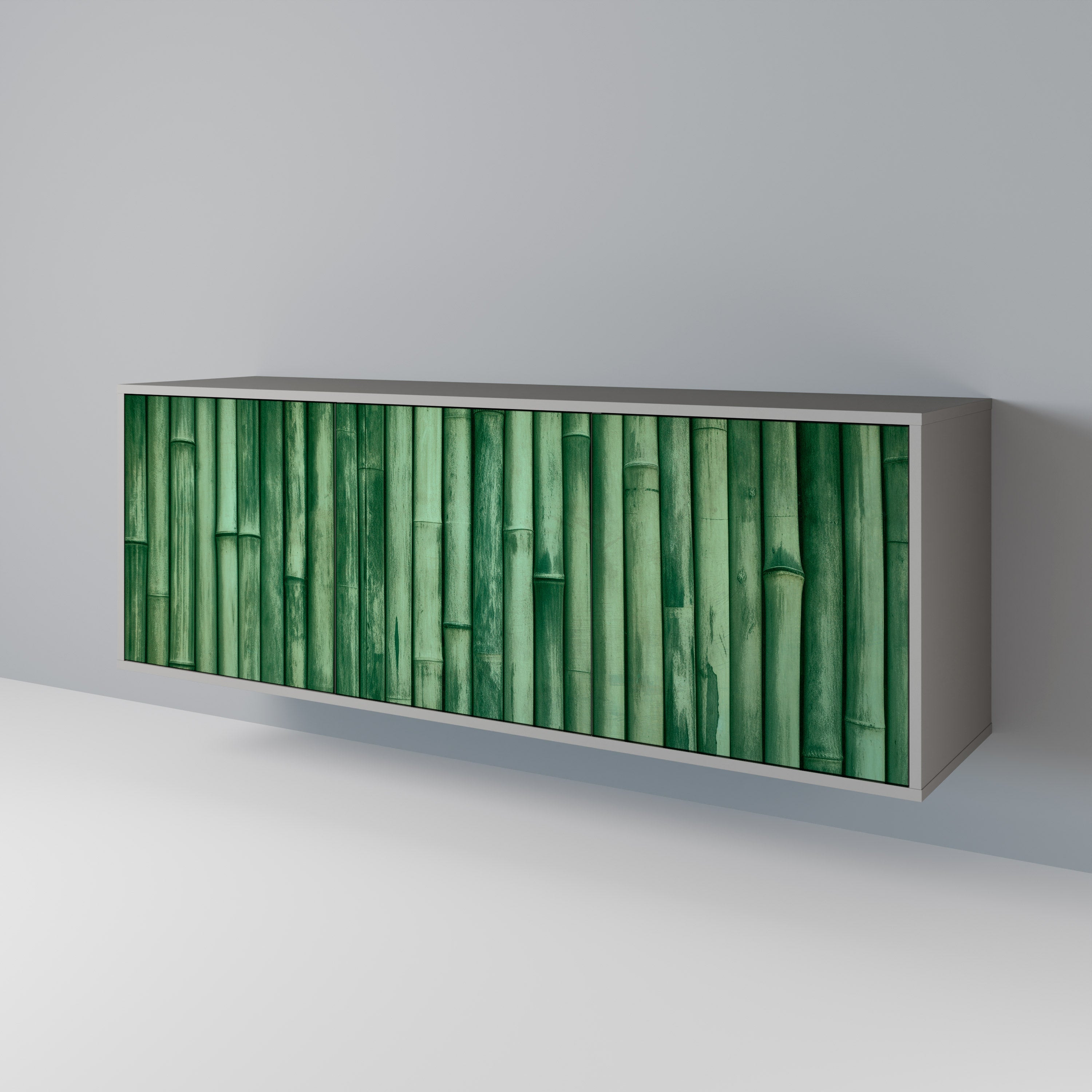 NATURAL GREEN 3-türiges Sideboard in grauem Finish