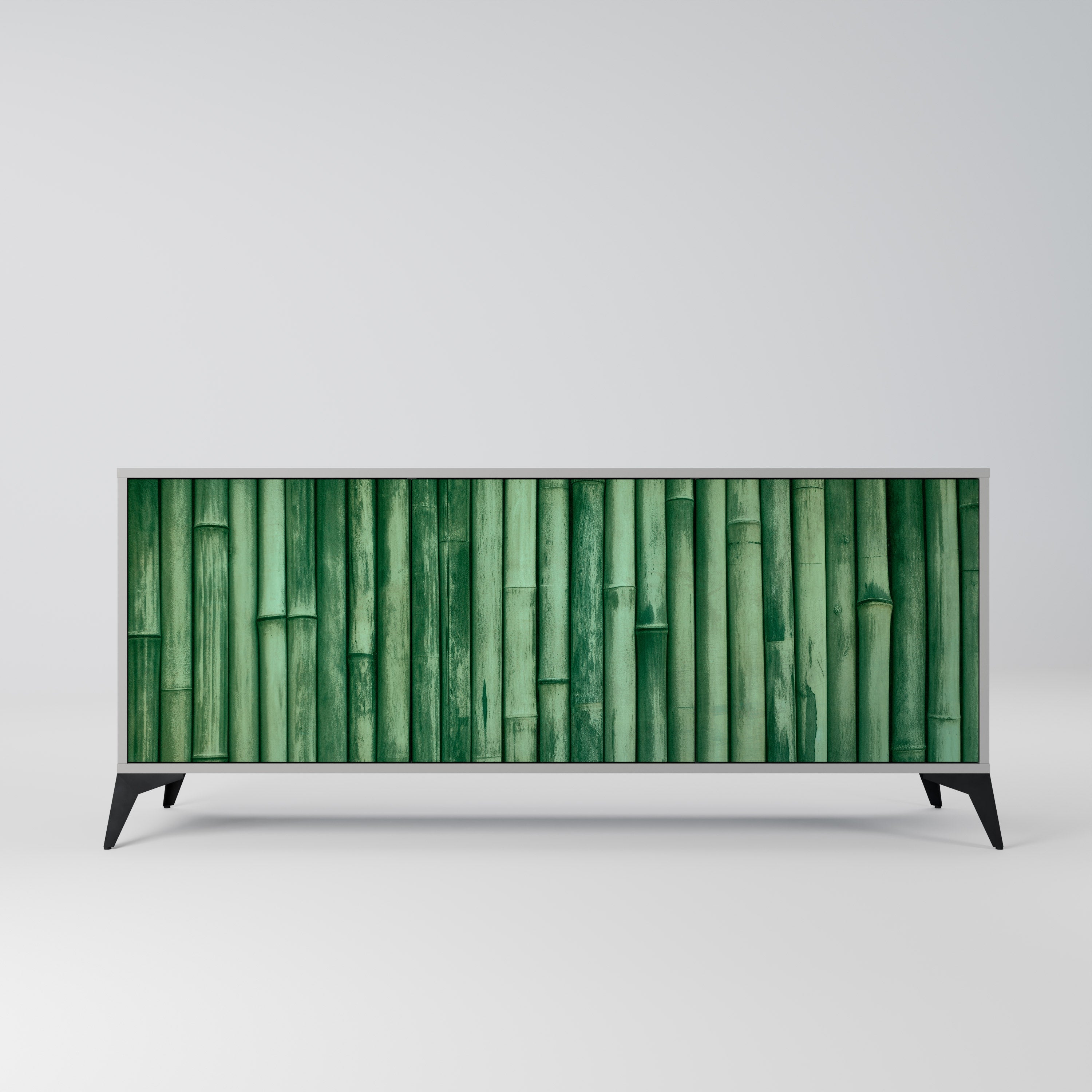 NATURAL GREEN 3-türiges Sideboard in grauem Finish