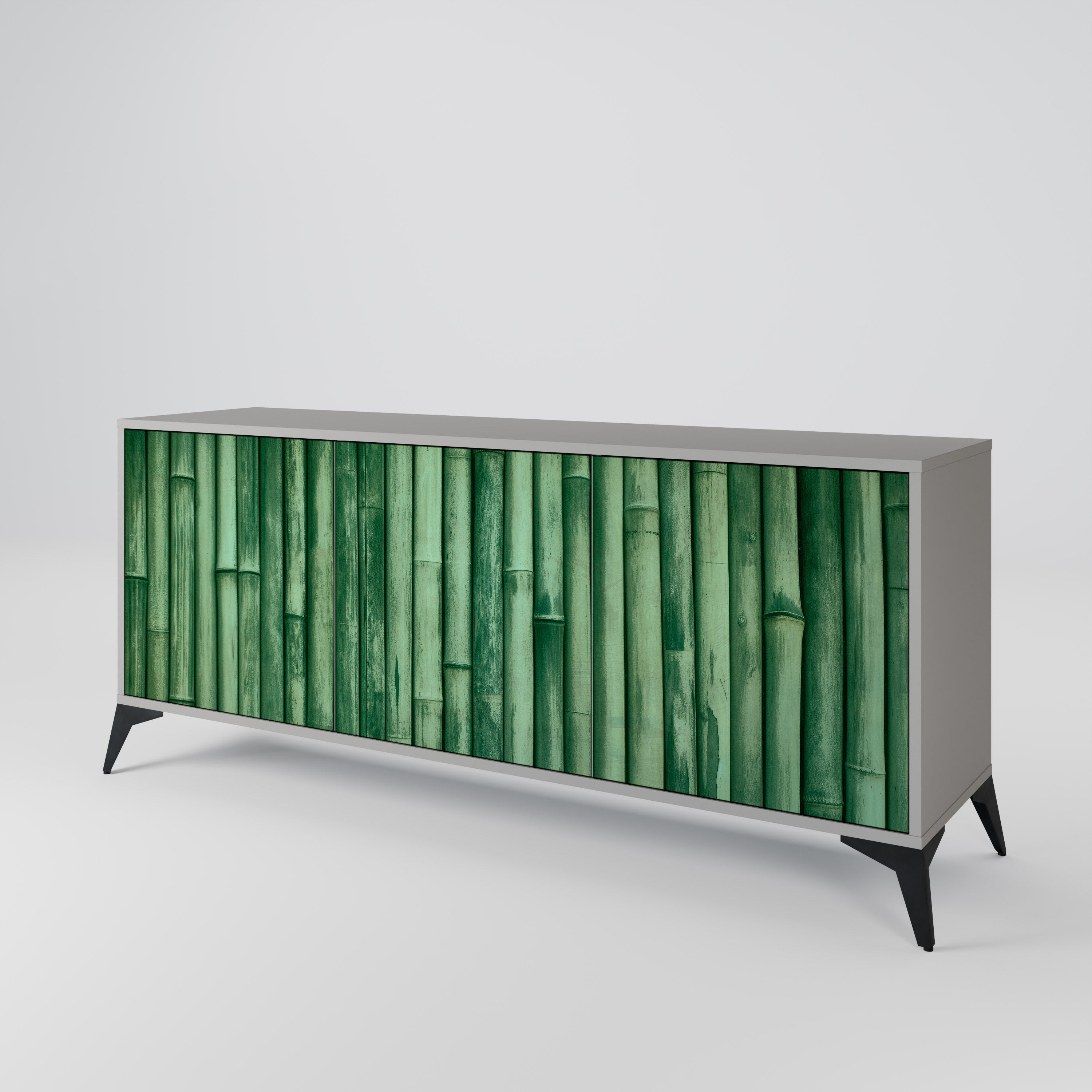 NATURAL GREEN 3-türiges Sideboard in grauem Finish