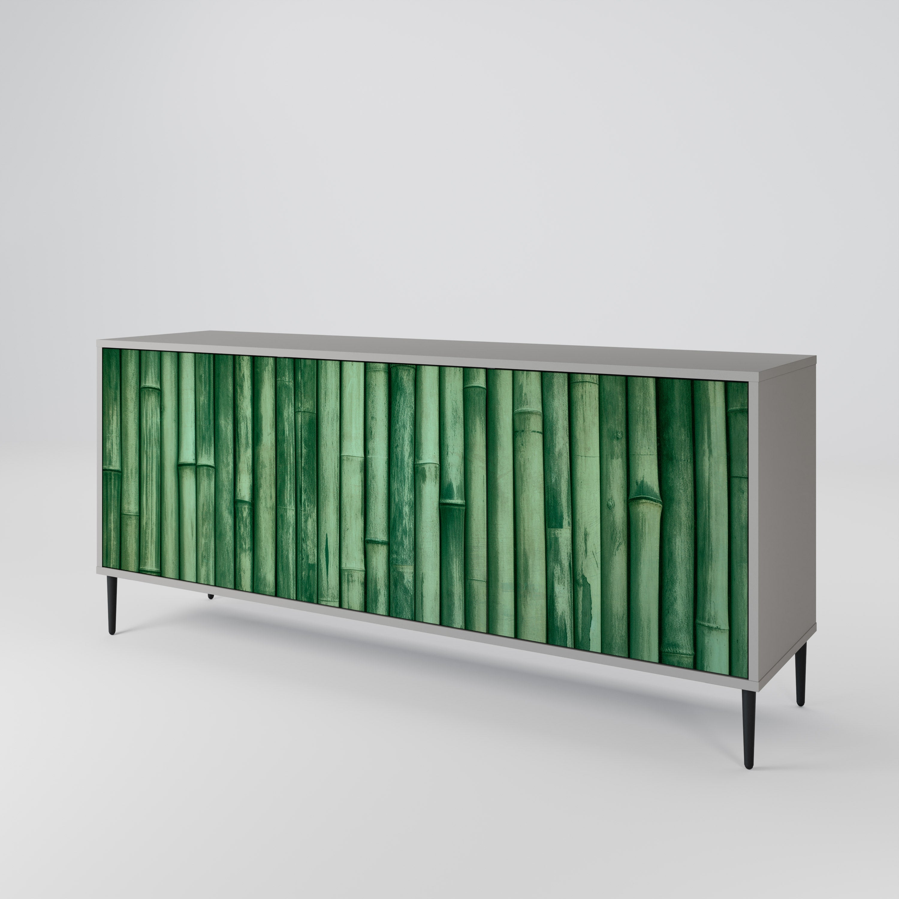 NATURAL GREEN 3-türiges Sideboard in grauem Finish
