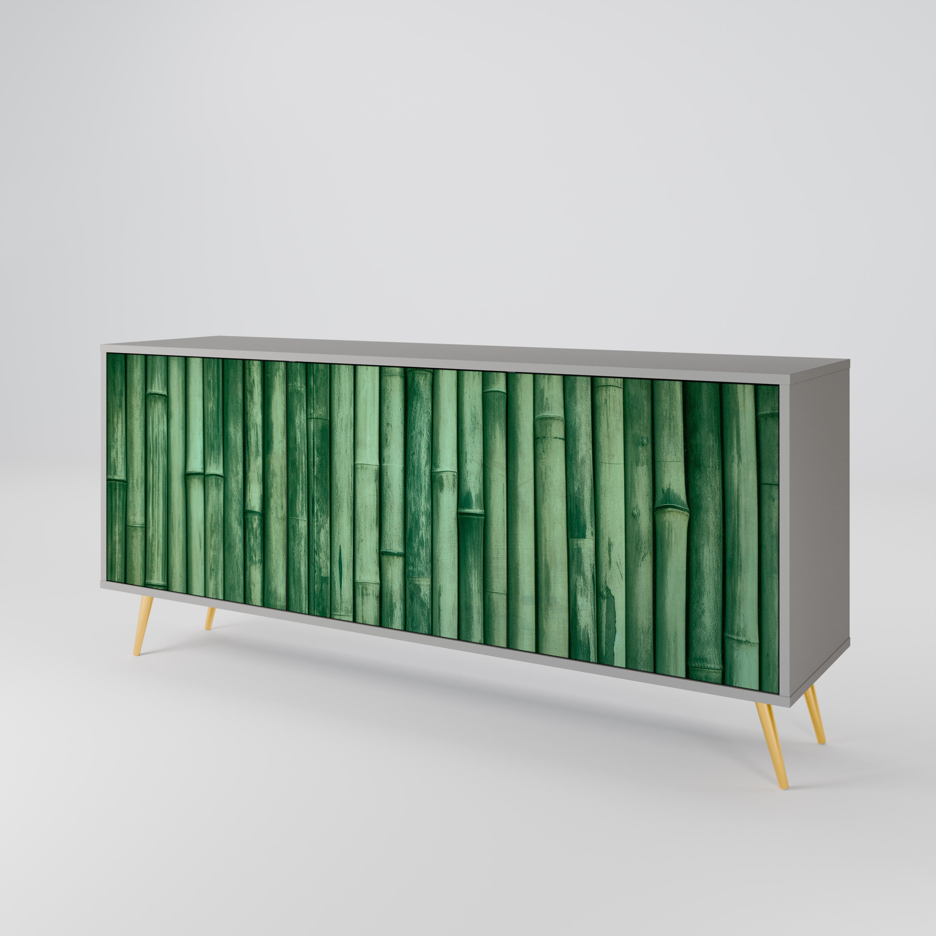NATURAL GREEN 3-türiges Sideboard in grauem Finish