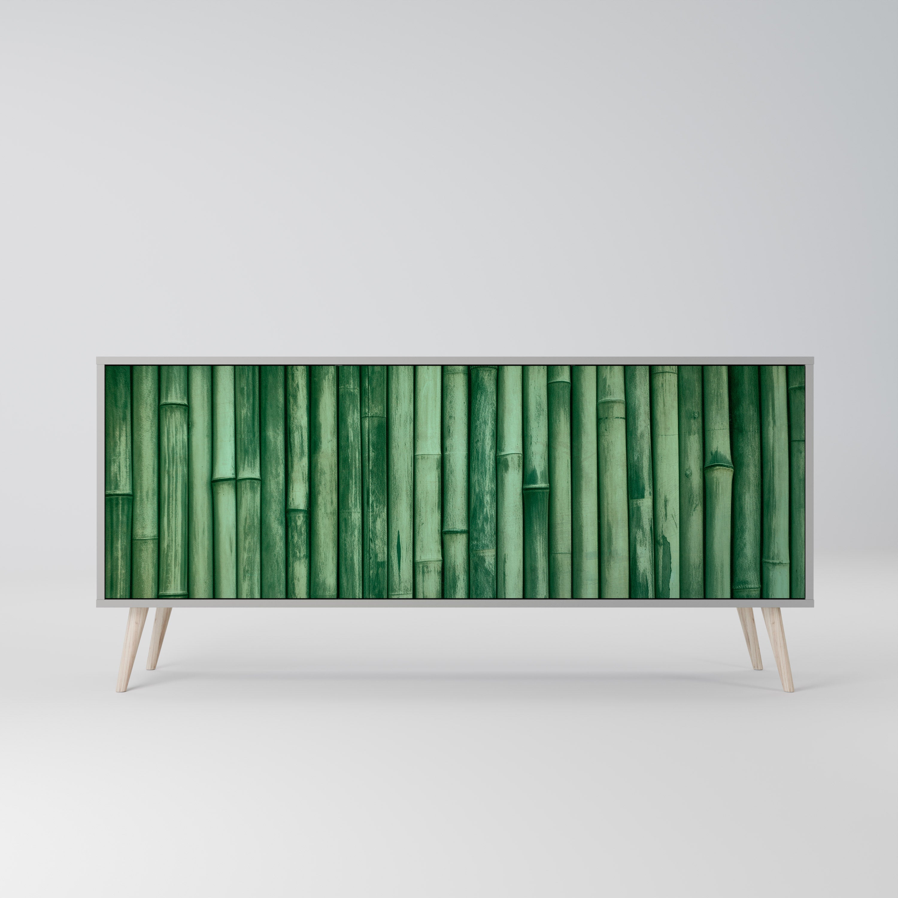 NATURAL GREEN 3-türiges Sideboard in grauem Finish