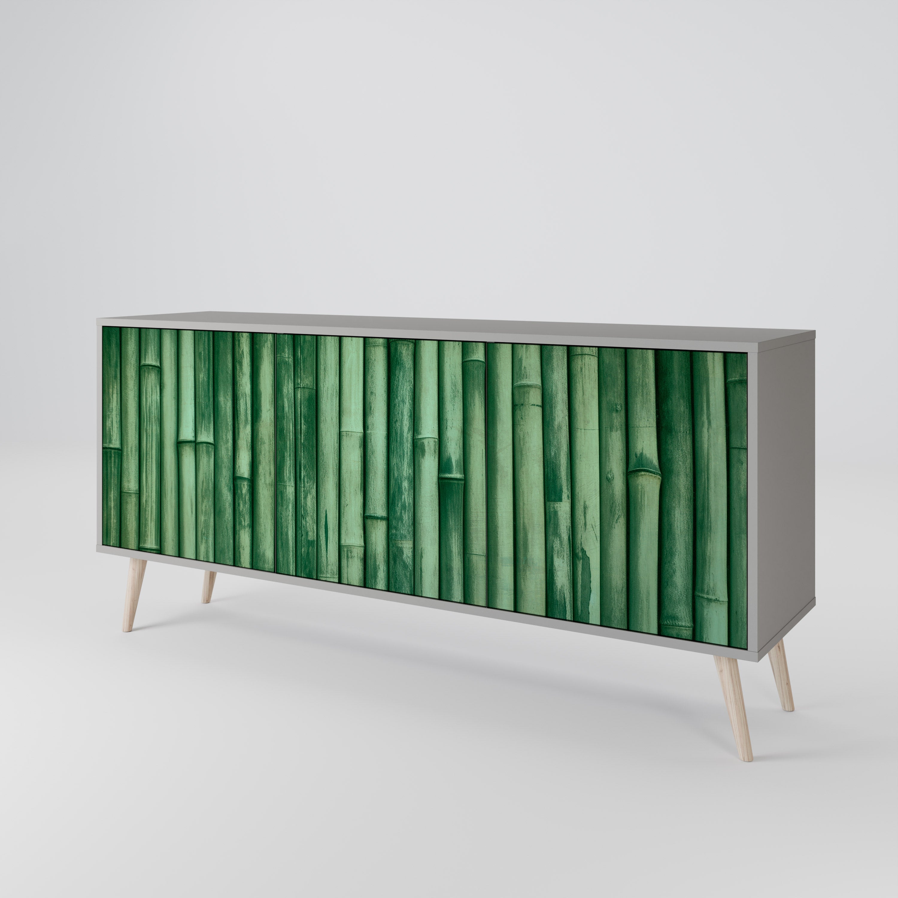 NATURAL GREEN 3-türiges Sideboard in grauem Finish