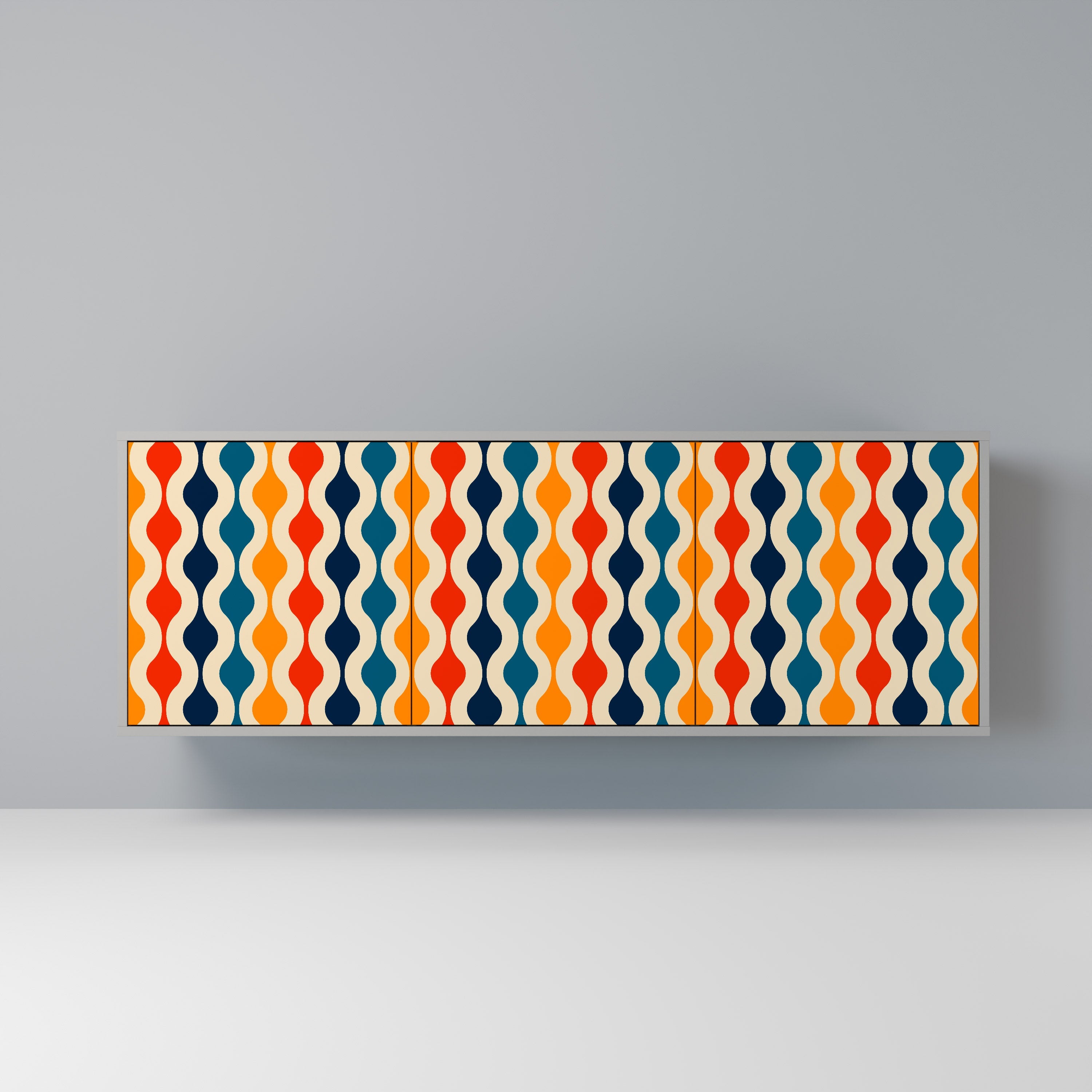COLORFUL NOSTALGIA 3-türiges Sideboard in grauer Ausführung