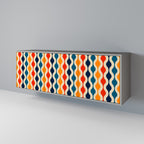COLORFUL NOSTALGIA Sideboard mit 3 Türen in Grau