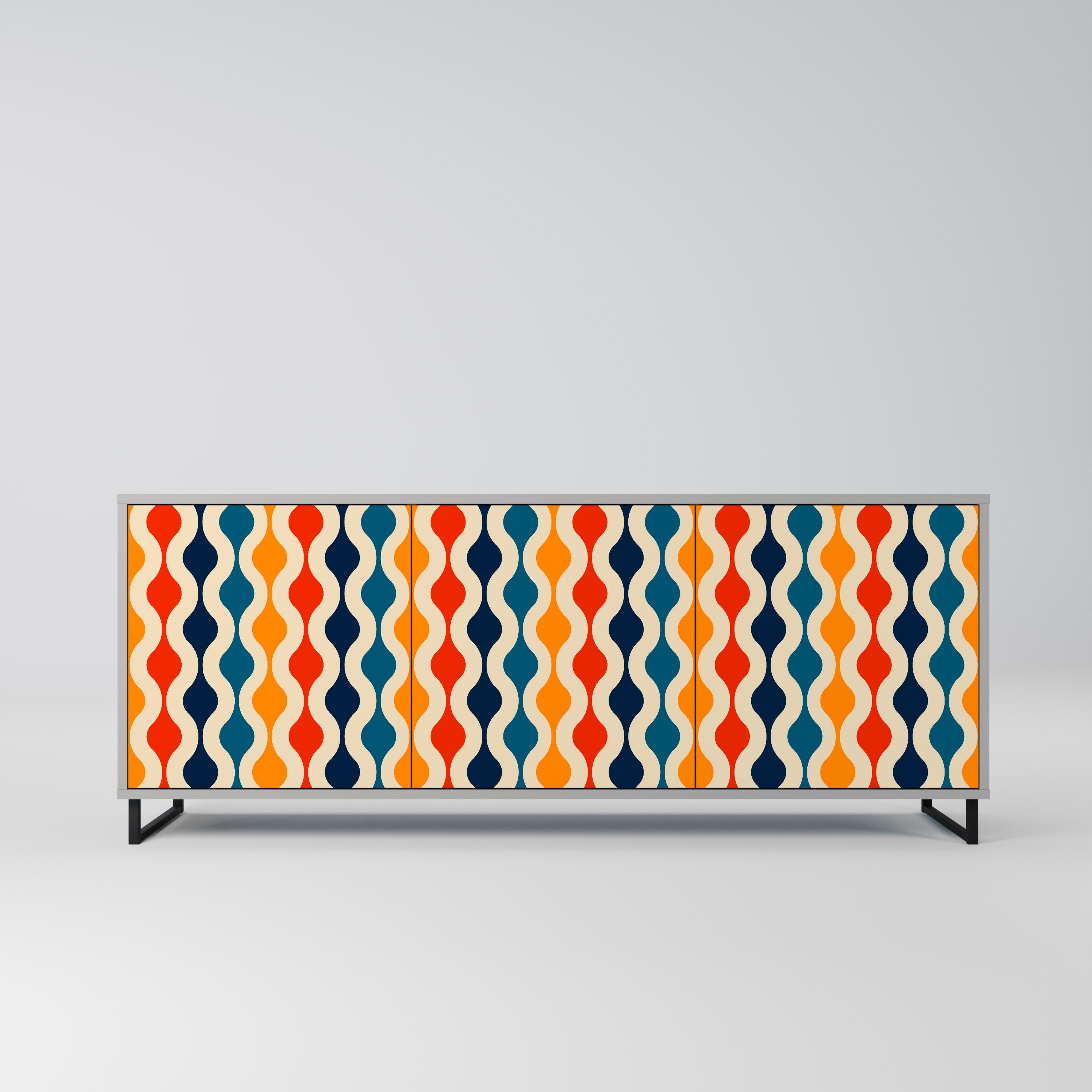 COLORFUL NOSTALGIA 3-türiges Sideboard in grauer Ausführung