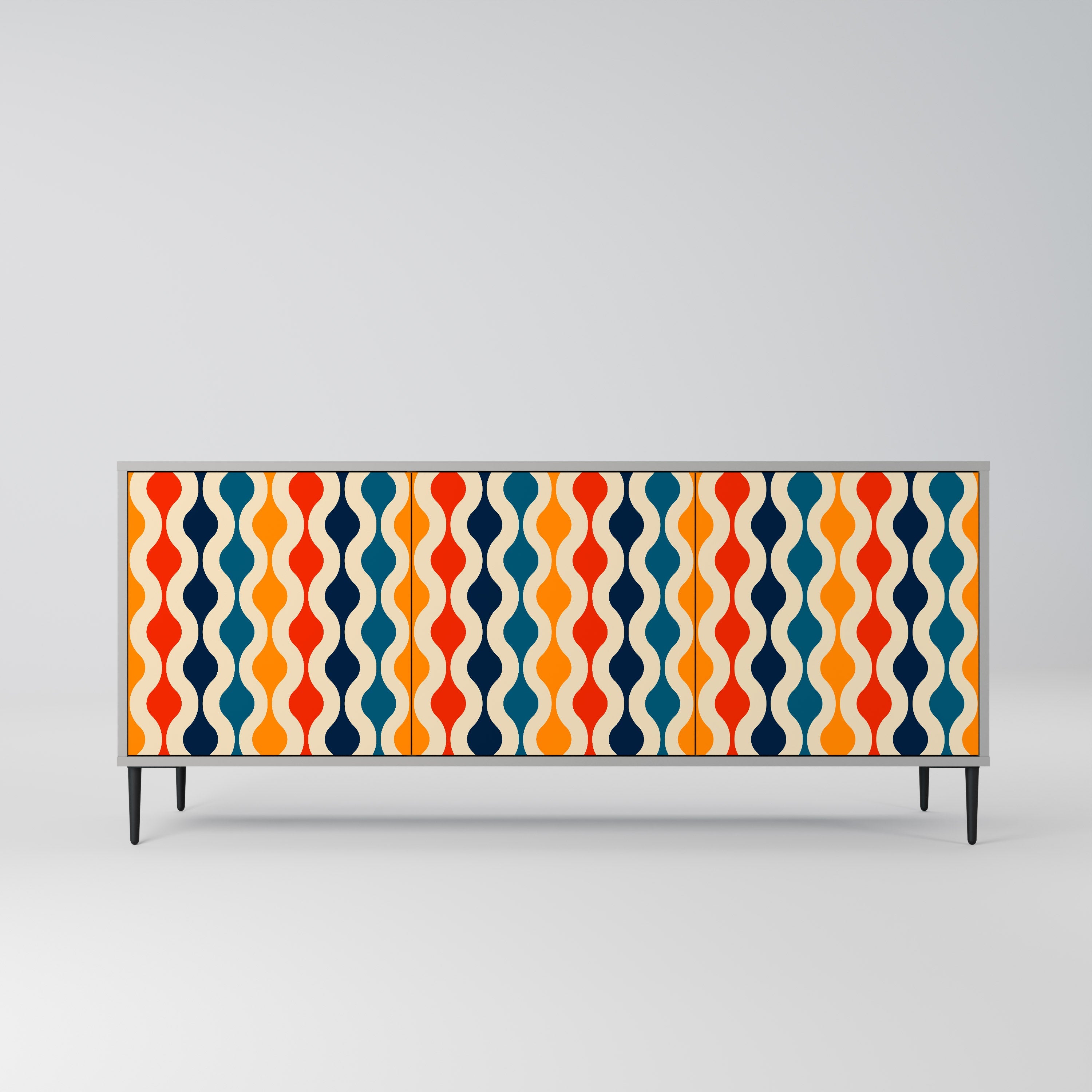 COLORFUL NOSTALGIA 3-türiges Sideboard in grauer Ausführung