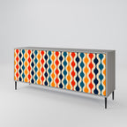 COLORFUL NOSTALGIA Sideboard mit 3 Türen in Grau