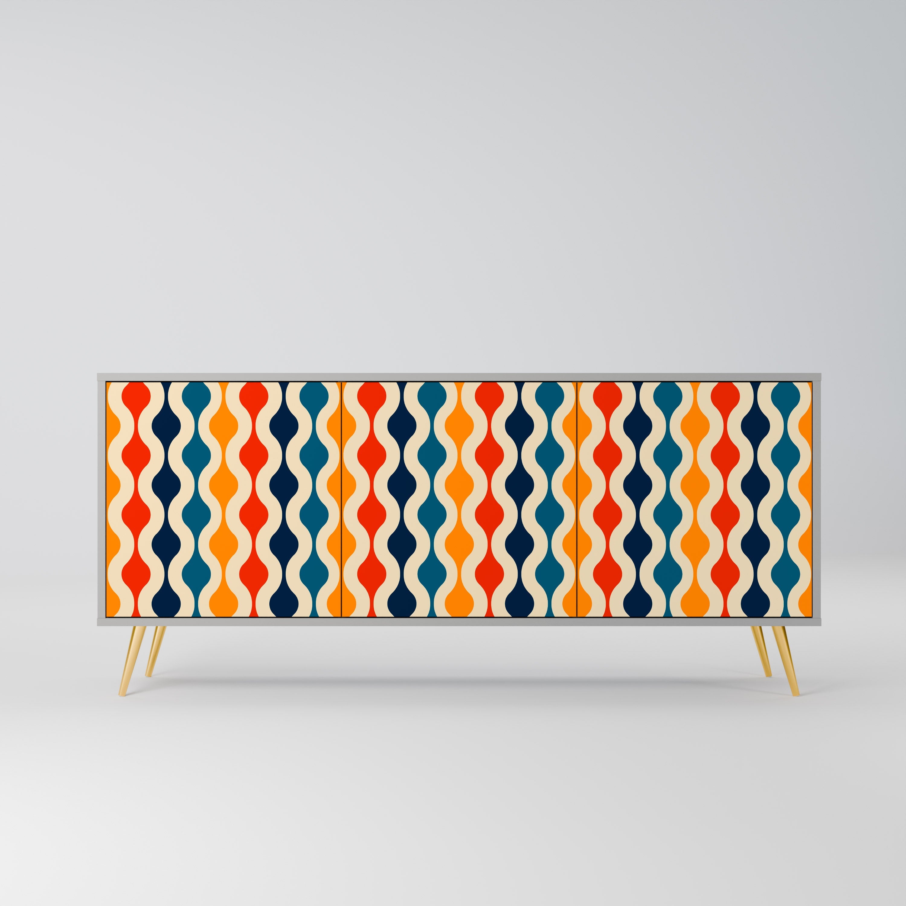 COLORFUL NOSTALGIA 3-türiges Sideboard in grauer Ausführung