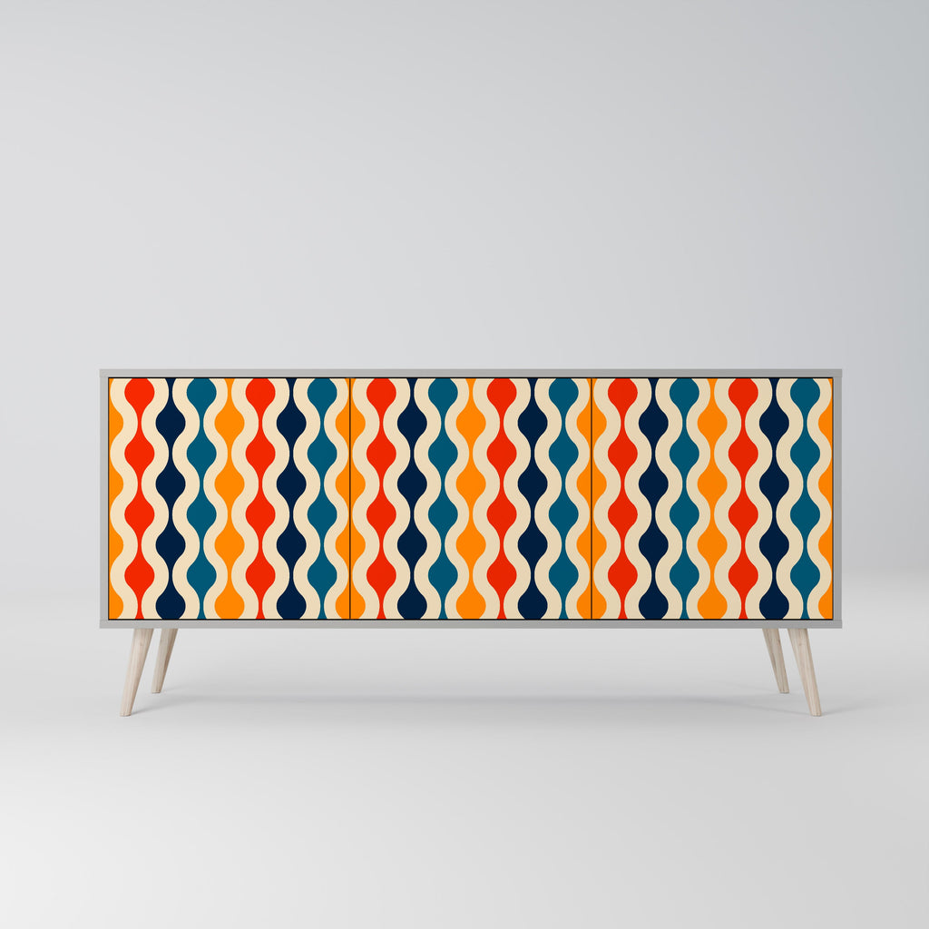 COLORFUL NOSTALGIA 3-türiges Sideboard in grauer Ausführung