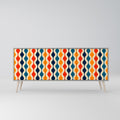 COLORFUL NOSTALGIA Sideboard mit 3 Türen in Grau