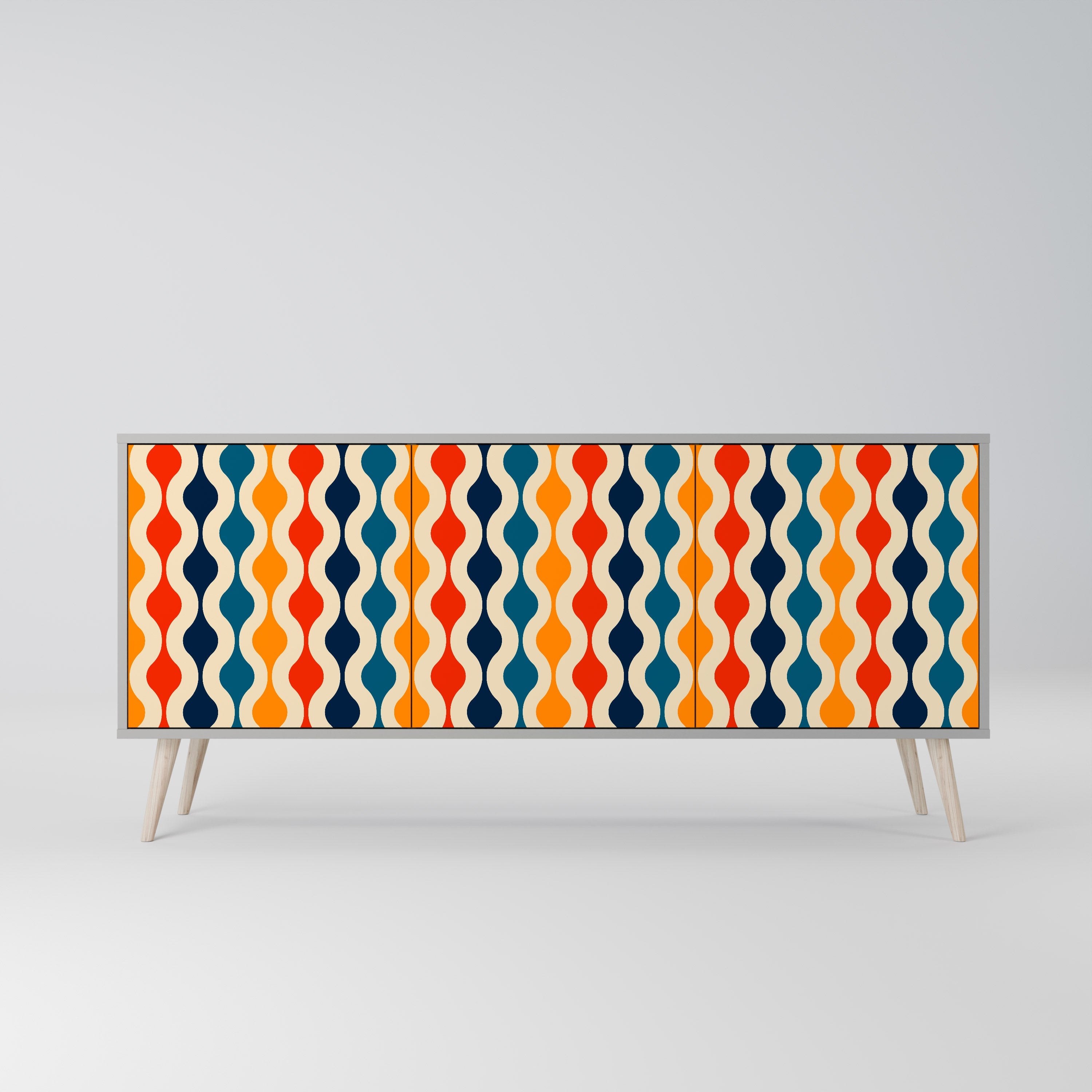 COLORFUL NOSTALGIA 3-türiges Sideboard in grauer Ausführung