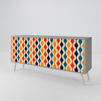 COLORFUL NOSTALGIA Sideboard mit 3 Türen in Grau