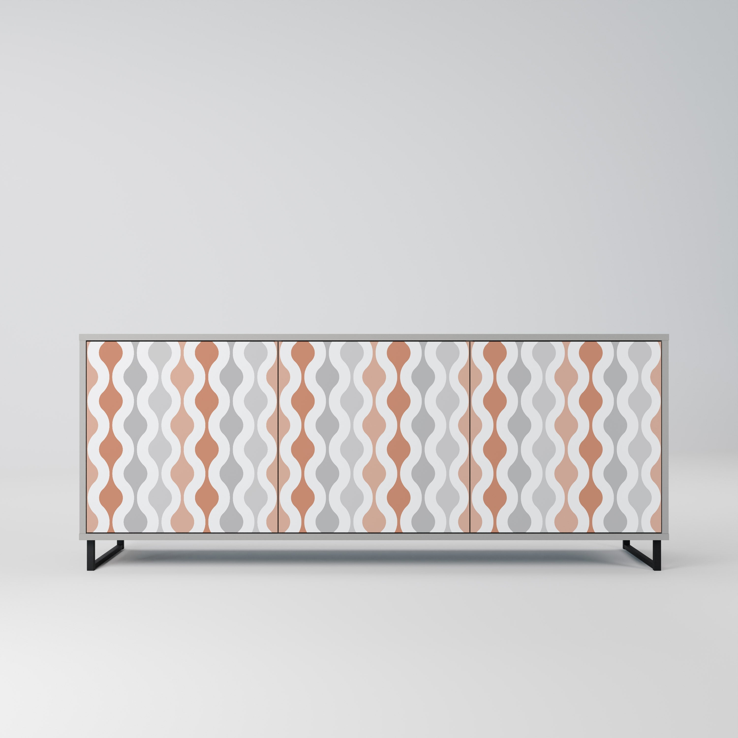 HAZY NOSTALGIA 3-türiges Sideboard in grauer Ausführung