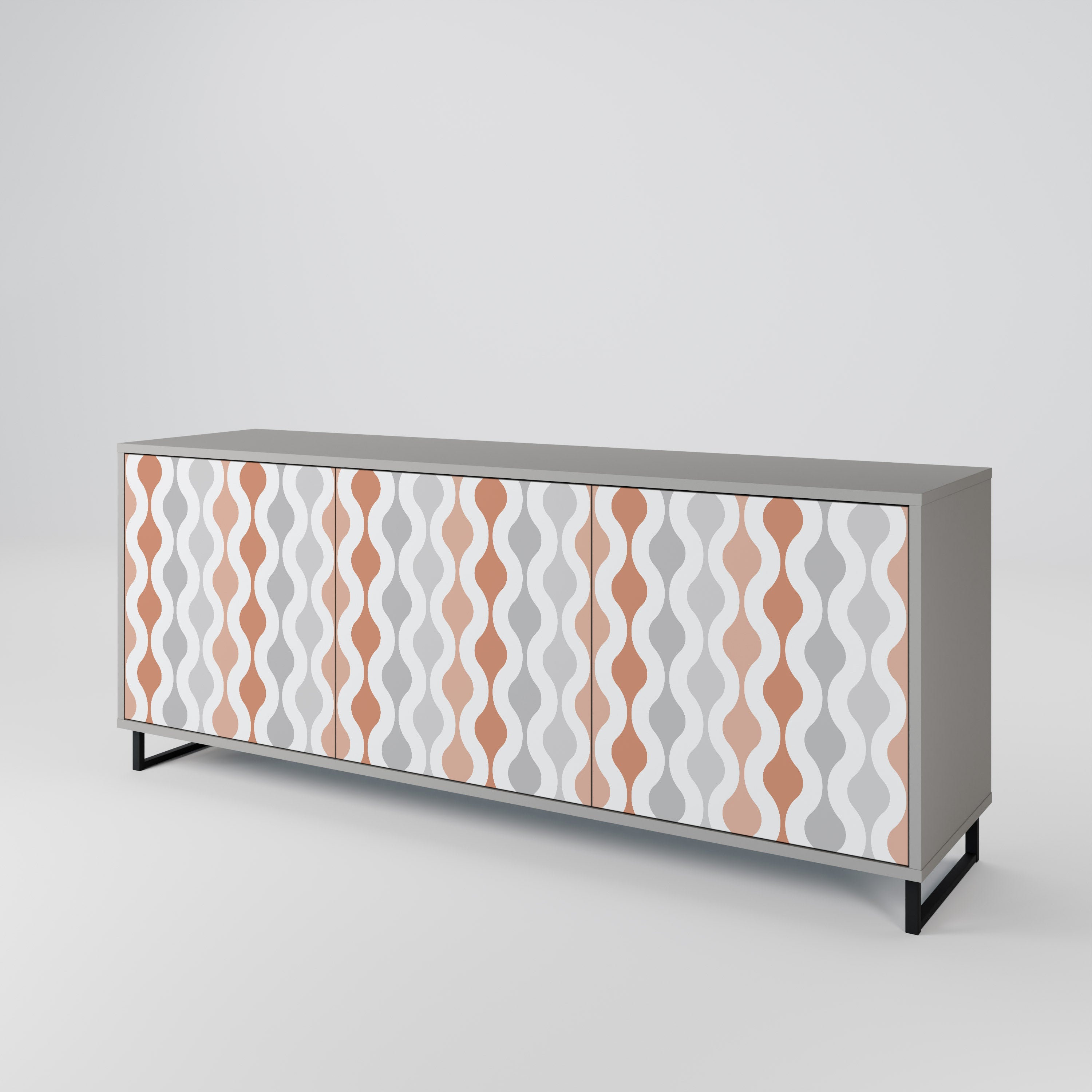 HAZY NOSTALGIA 3-türiges Sideboard in grauer Ausführung
