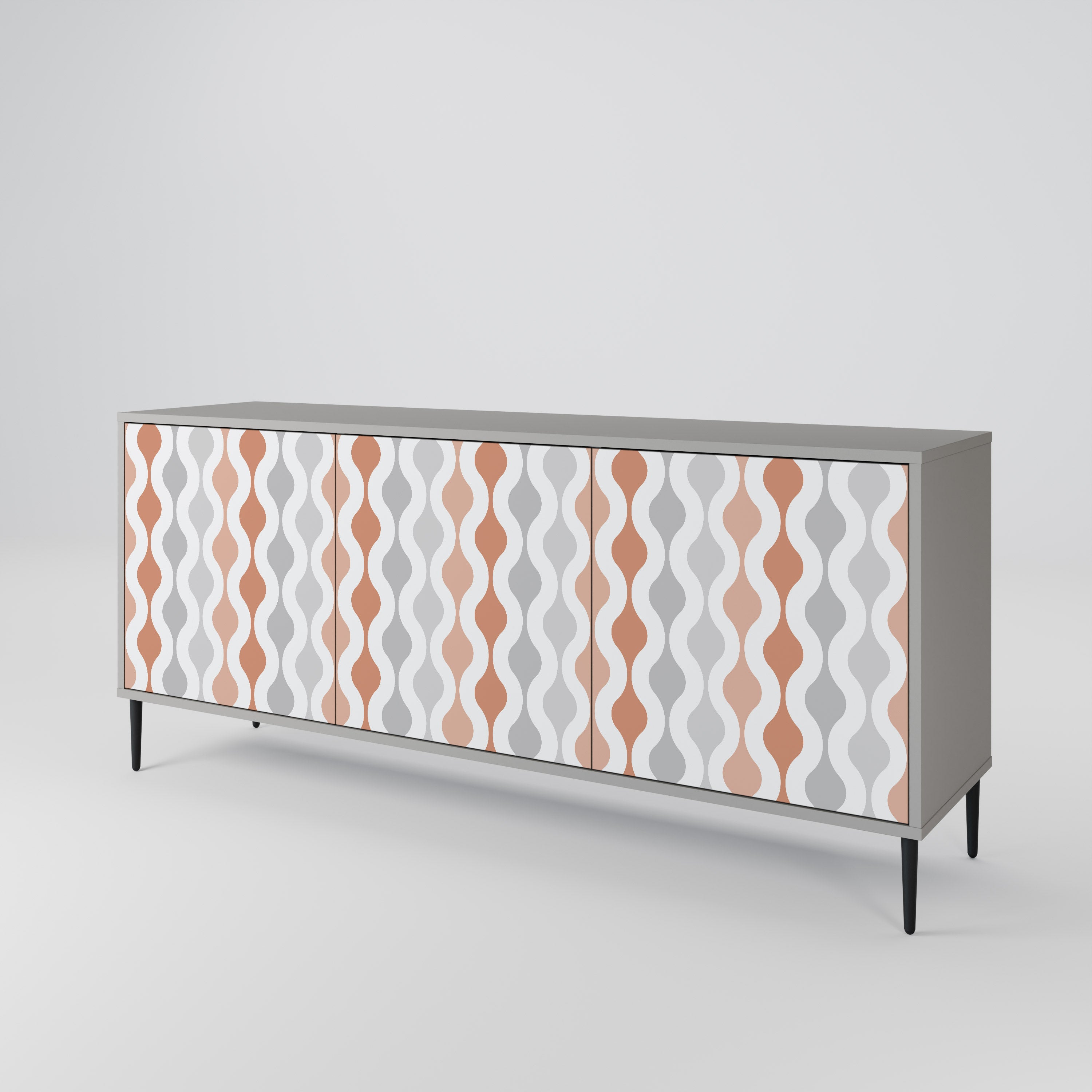HAZY NOSTALGIA 3-türiges Sideboard in grauer Ausführung