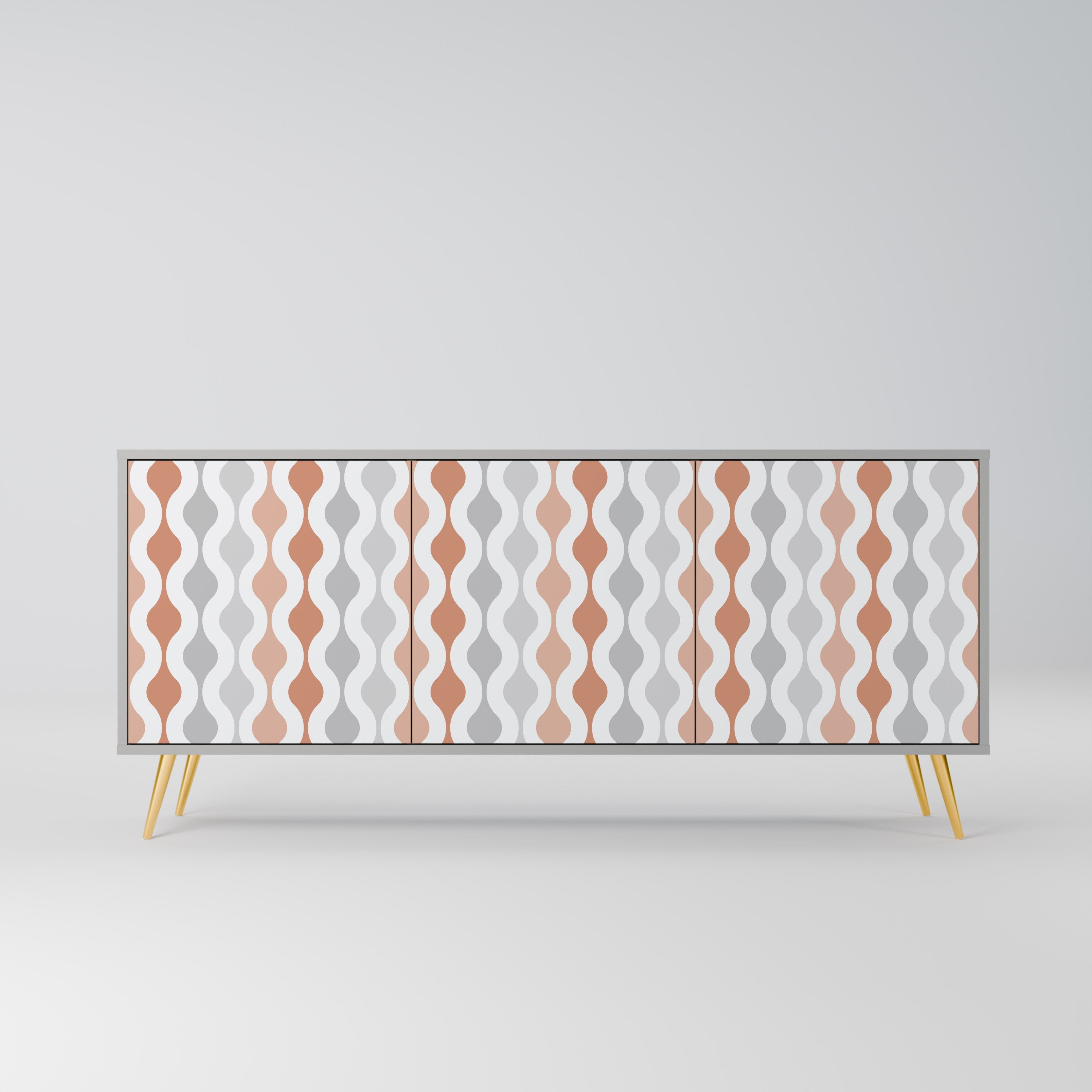 HAZY NOSTALGIA 3-türiges Sideboard in grauer Ausführung