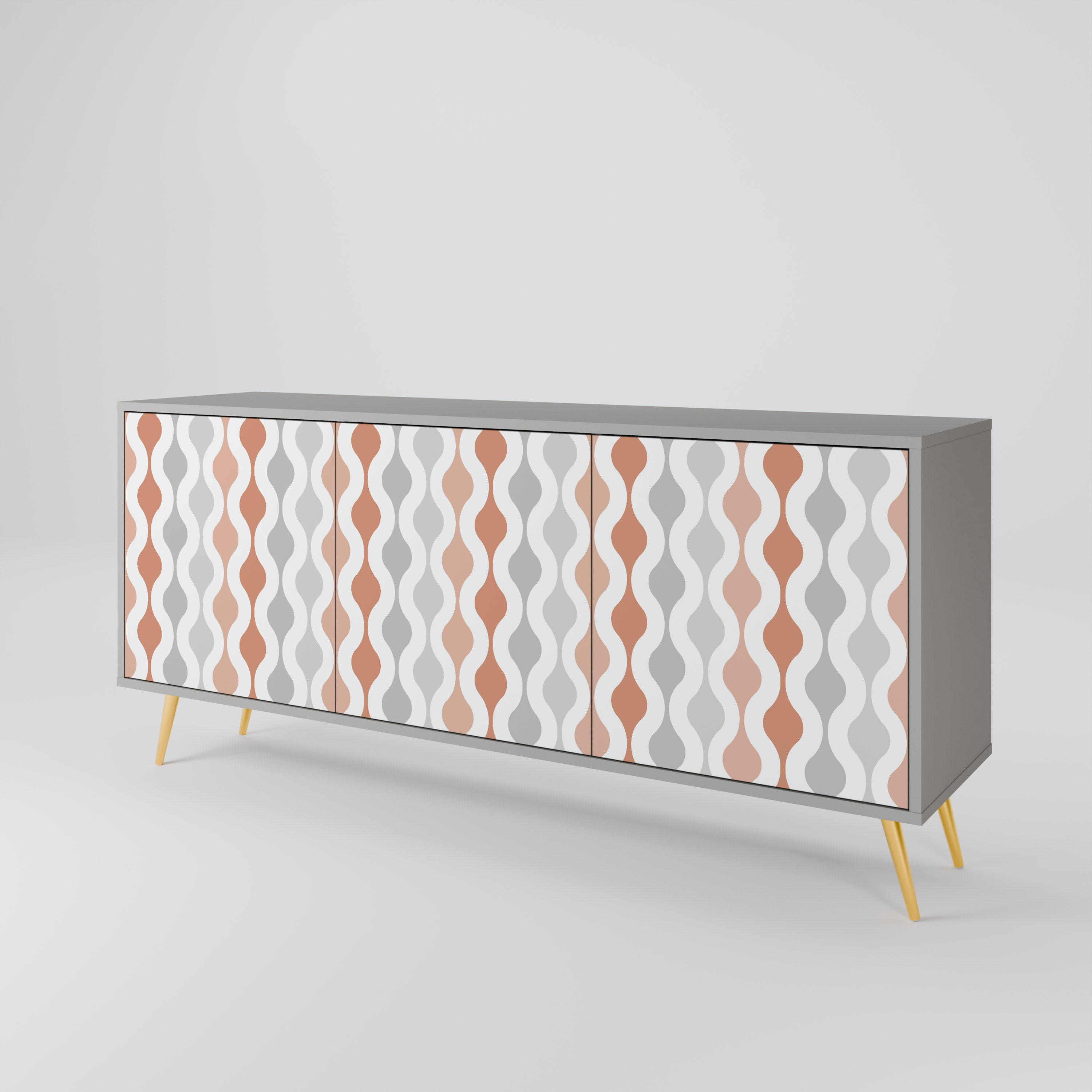 HAZY NOSTALGIA 3-türiges Sideboard in grauer Ausführung