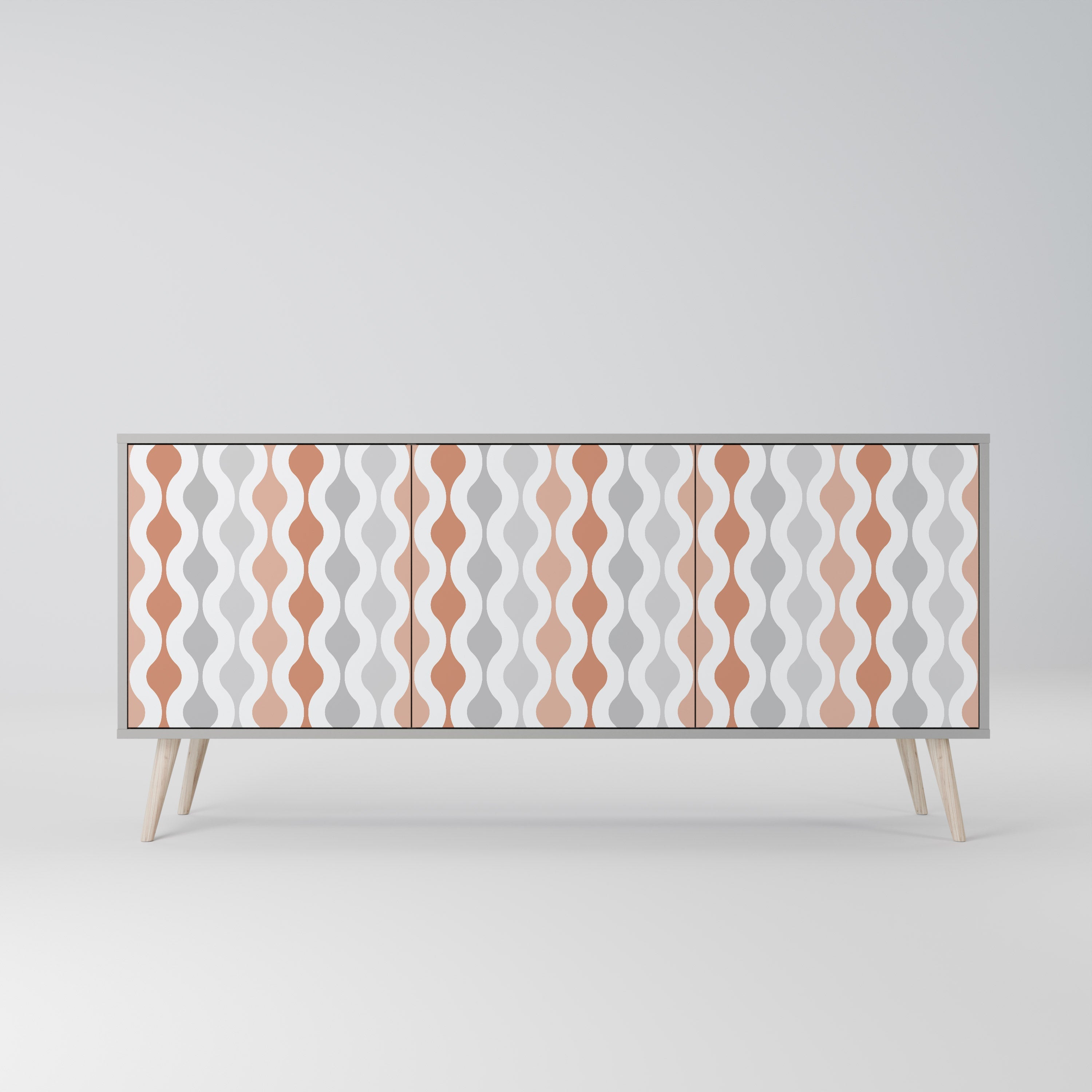 HAZY NOSTALGIA 3-türiges Sideboard in grauer Ausführung