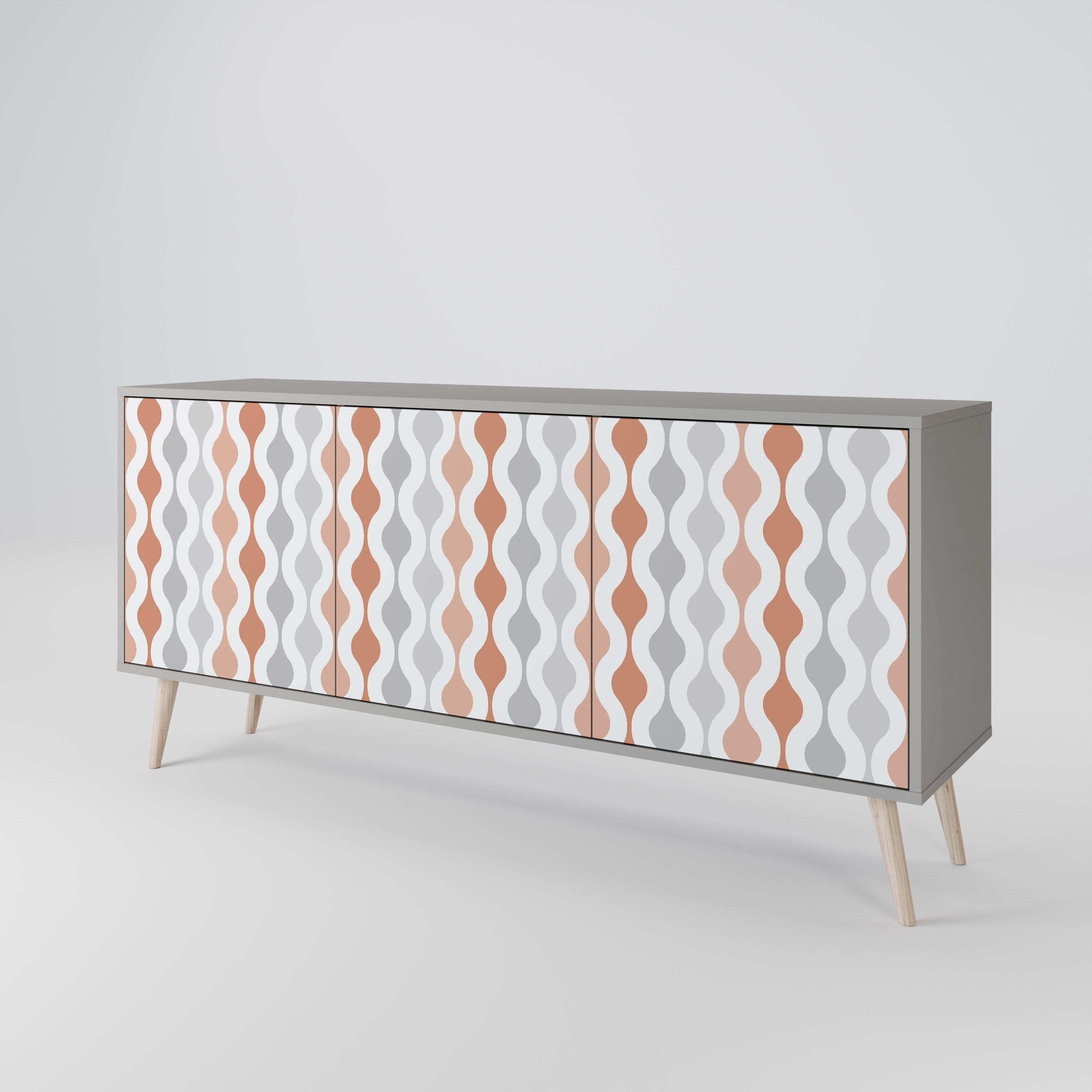HAZY NOSTALGIA 3-türiges Sideboard in grauer Ausführung