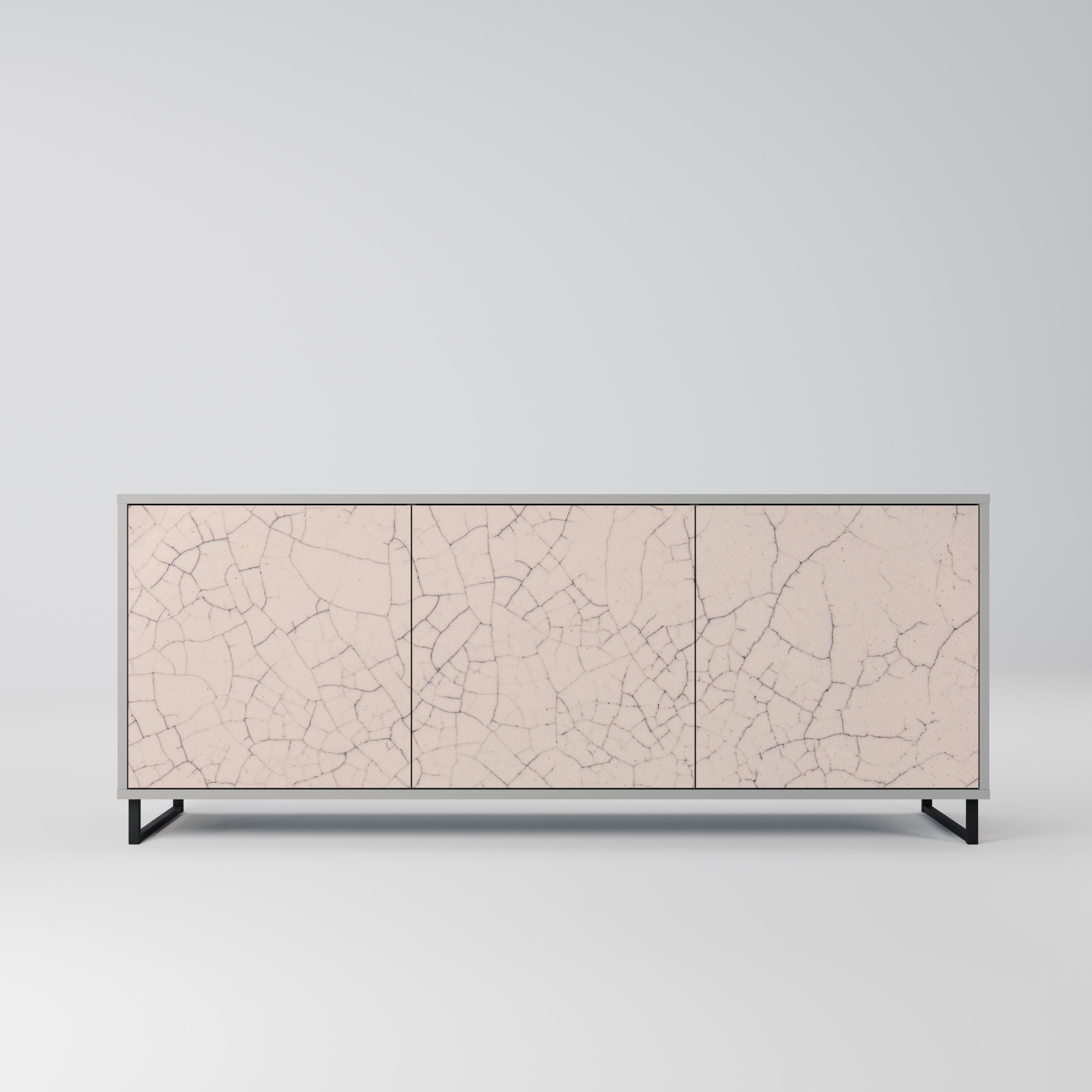CERAMIC TEXTURE 3-türiges Sideboard in grauem Finish