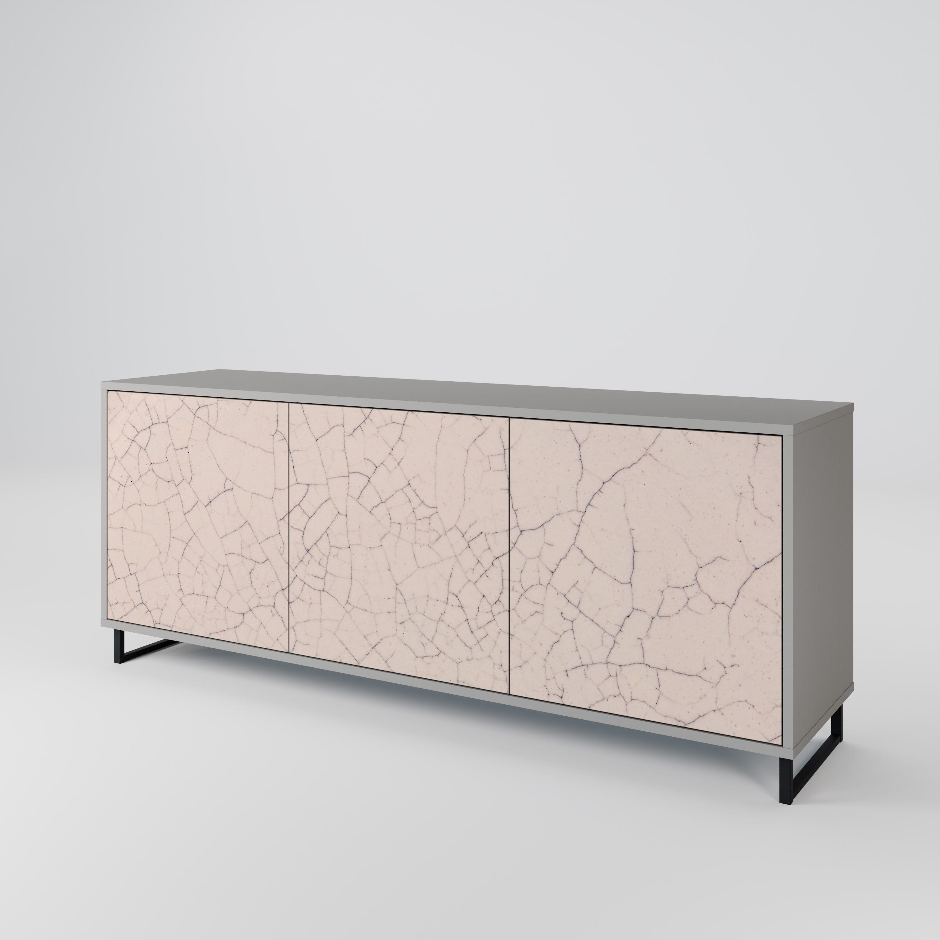 CERAMIC TEXTURE 3-türiges Sideboard in grauem Finish
