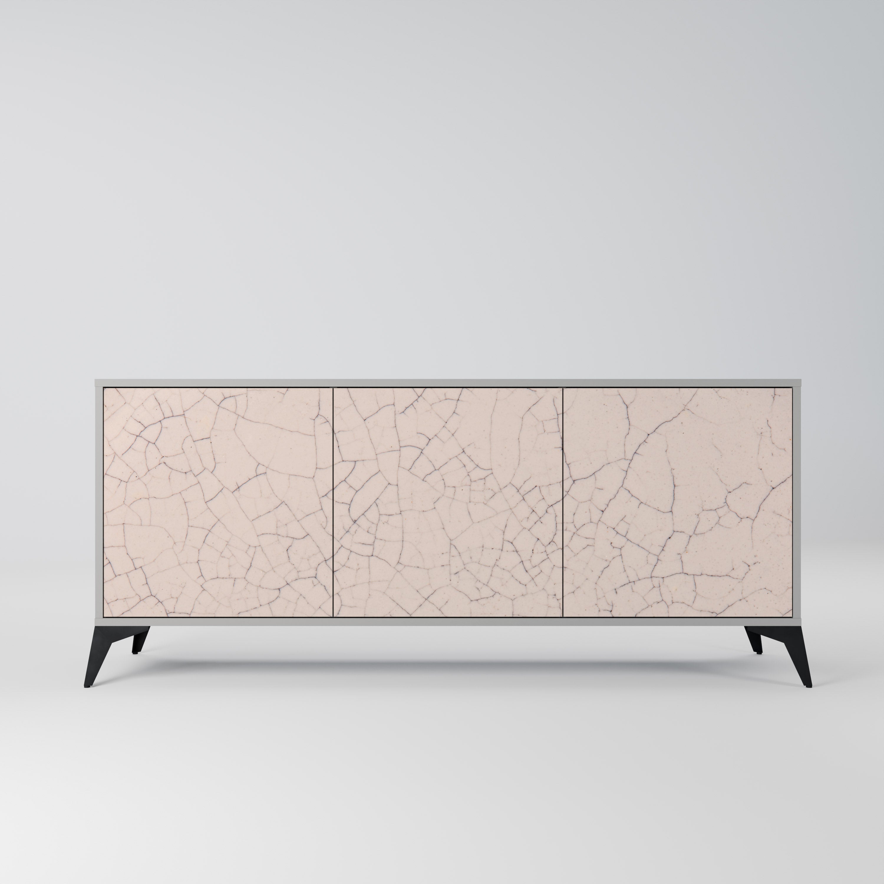 CERAMIC TEXTURE 3-türiges Sideboard in grauem Finish