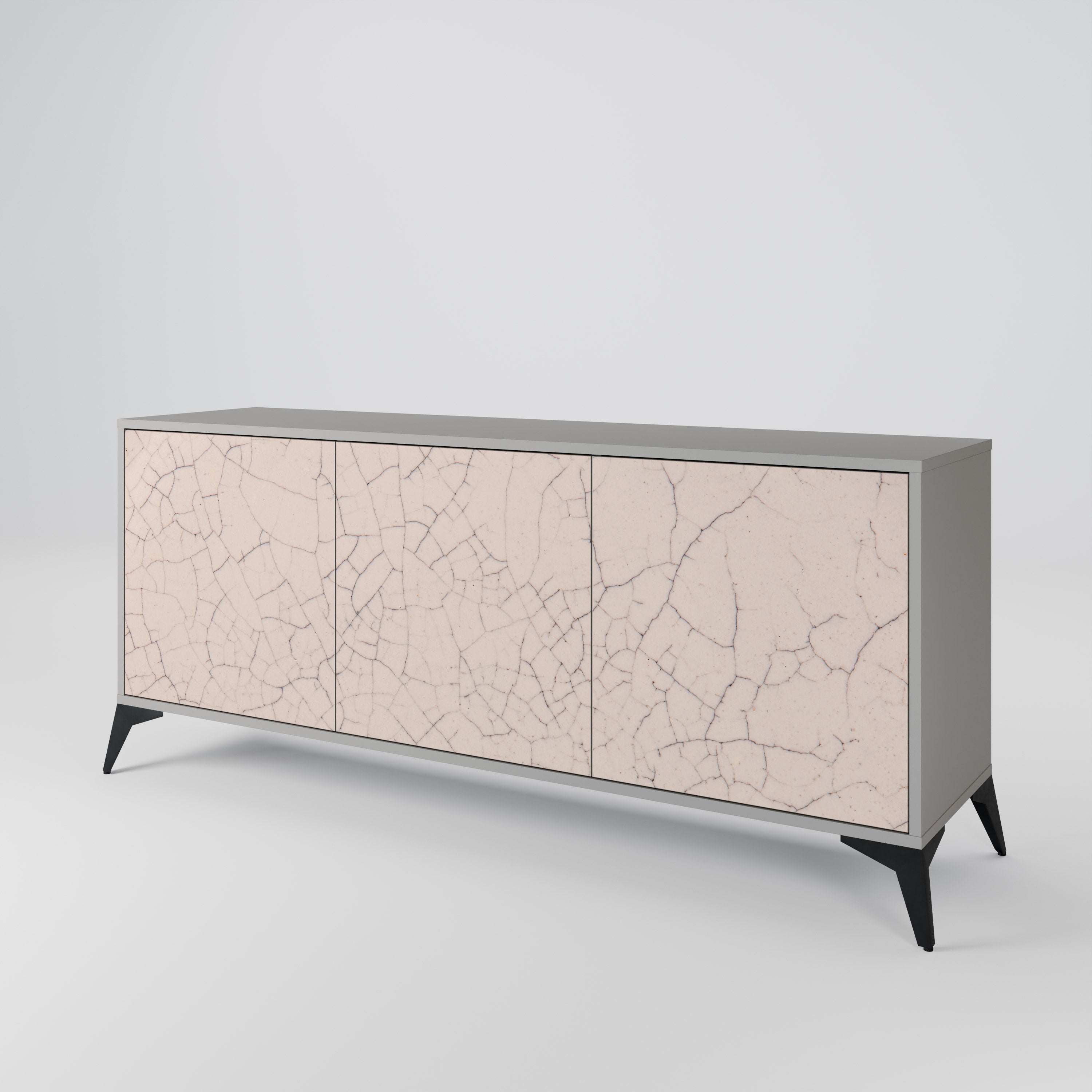 CERAMIC TEXTURE 3-türiges Sideboard in grauem Finish