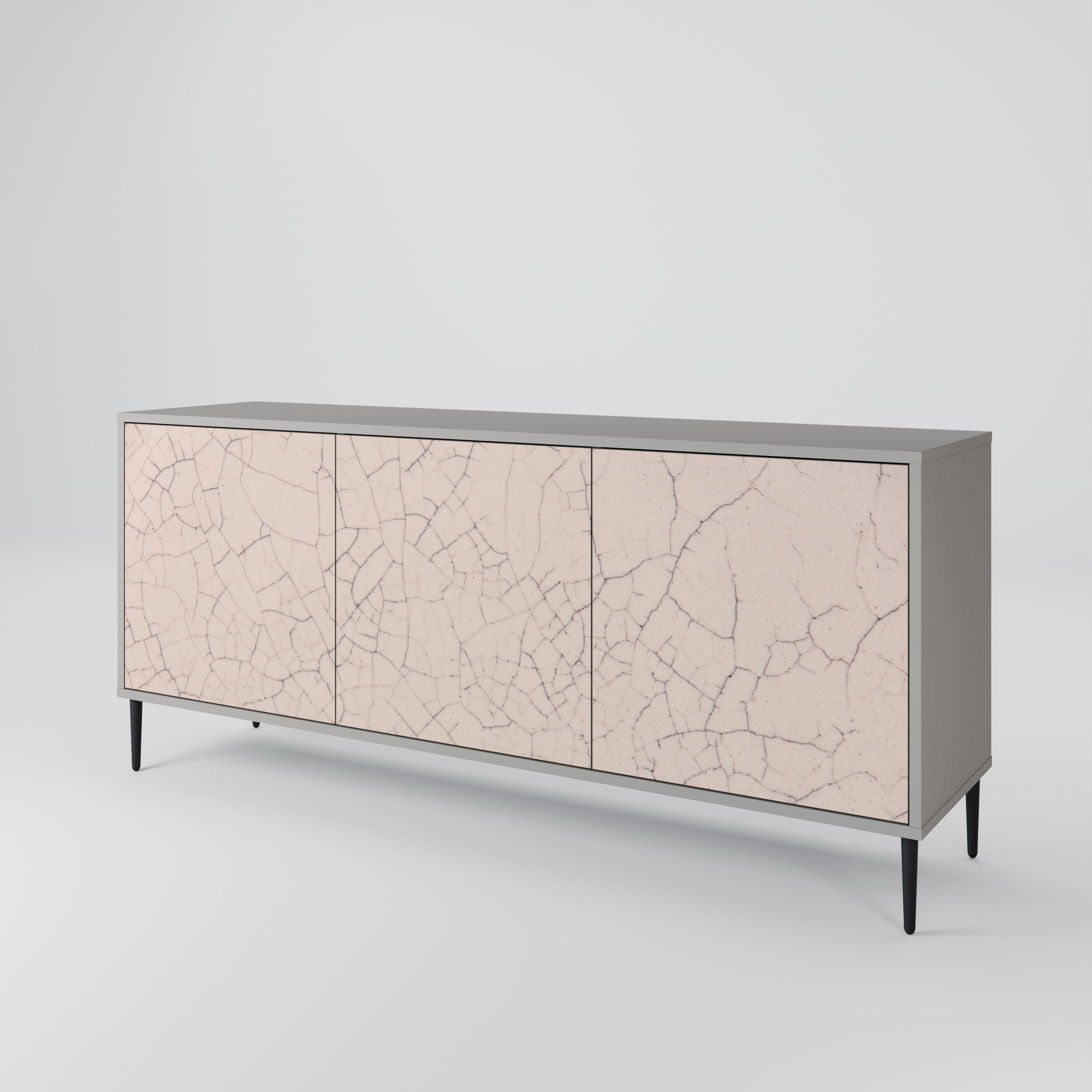 CERAMIC TEXTURE 3-türiges Sideboard in grauem Finish