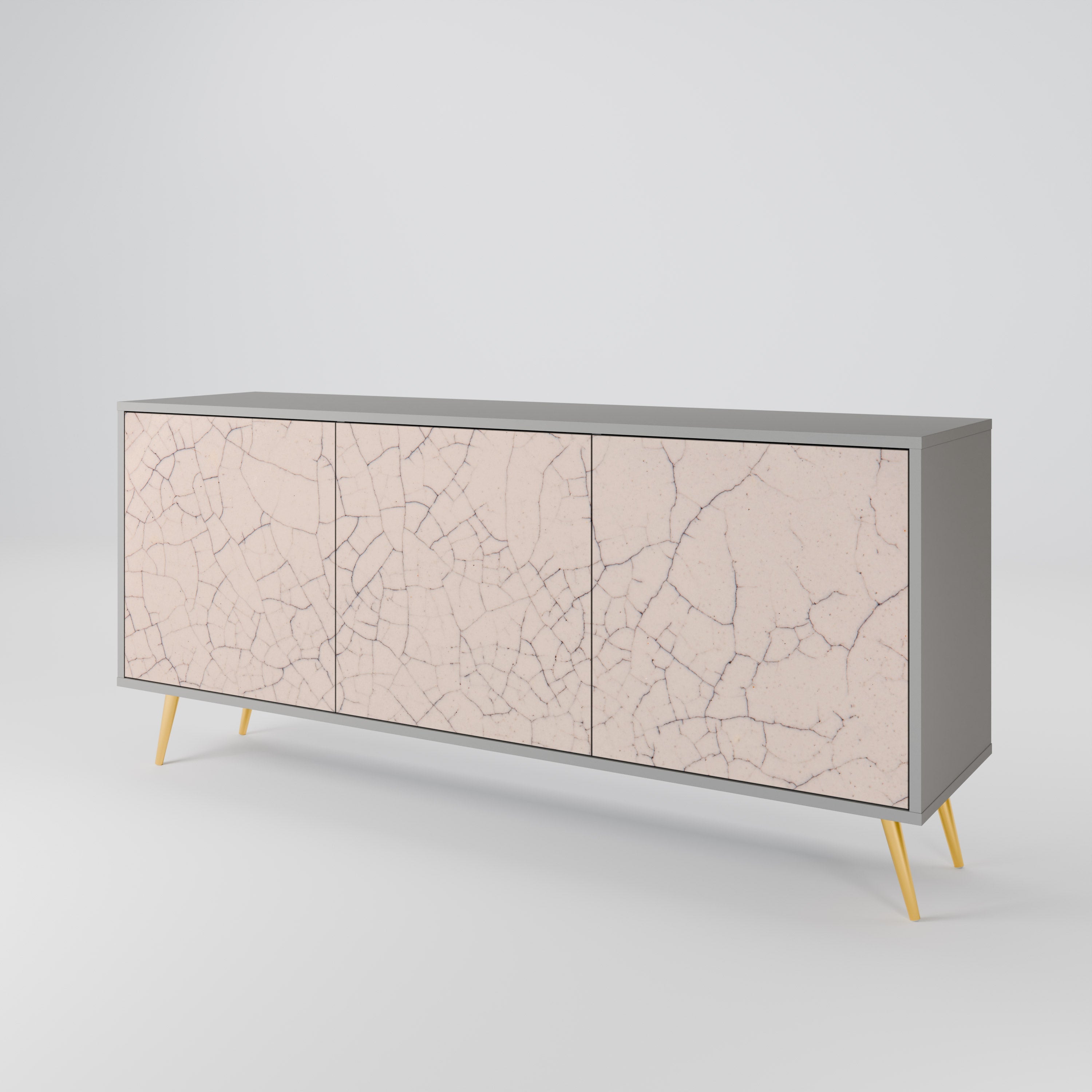 CERAMIC TEXTURE 3-türiges Sideboard in grauem Finish