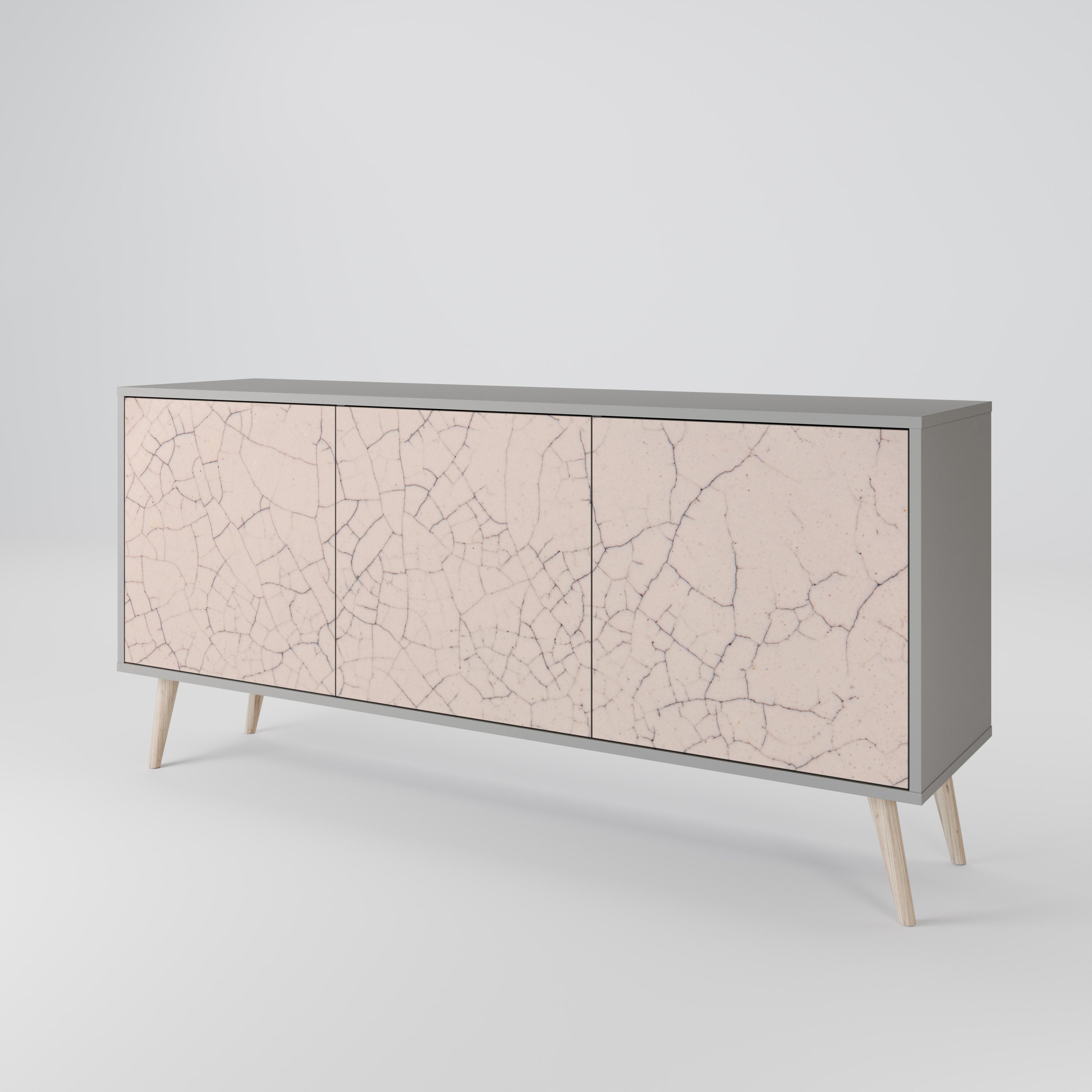 CERAMIC TEXTURE 3-türiges Sideboard in grauem Finish