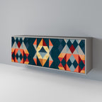 CRACKED ILLUSION Sideboard mit 3 Türen in Grau