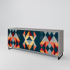 CRACKED ILLUSION Sideboard mit 3 Türen in Grau