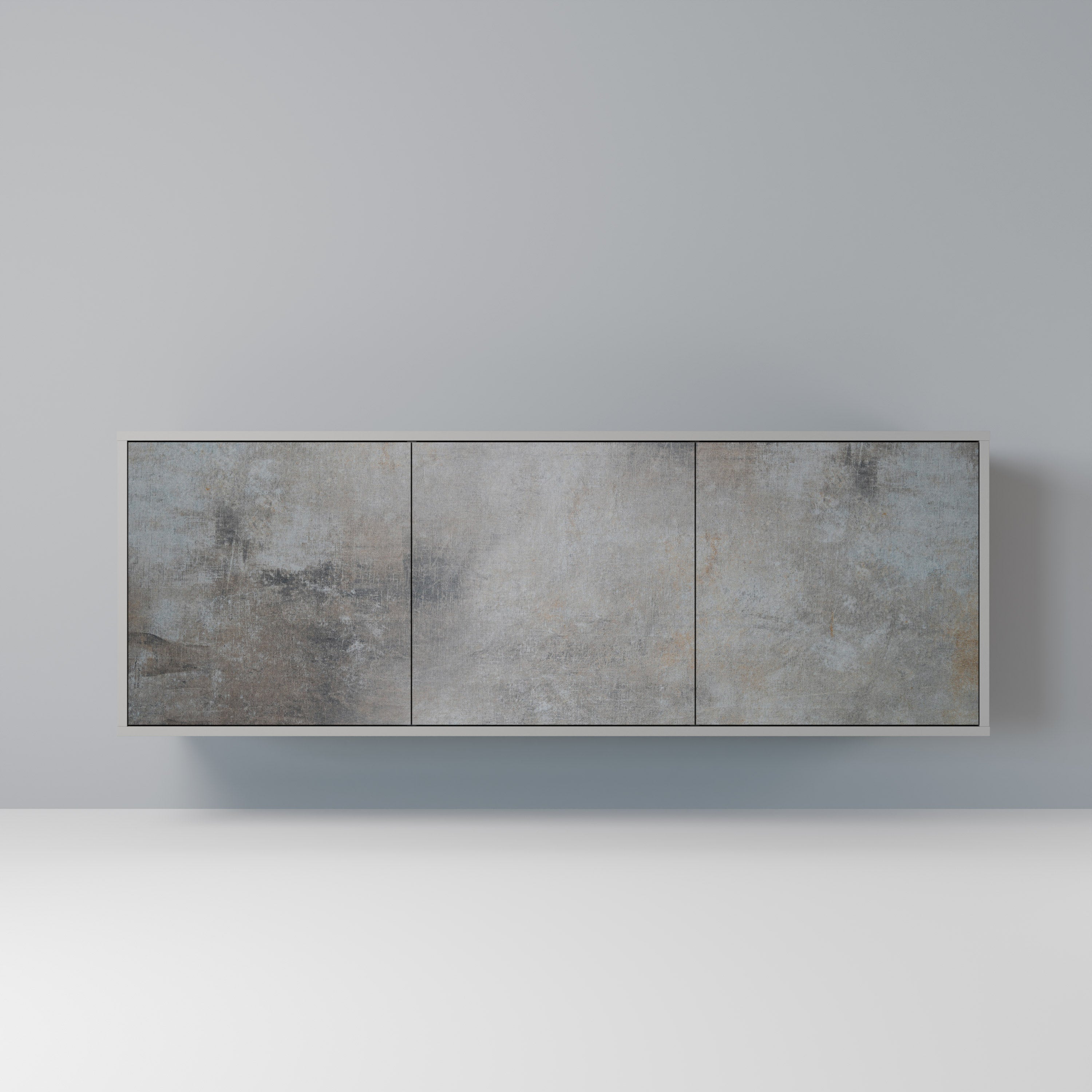 CONCRETE WALL Sideboard mit 3 Türen in grauer Ausführung