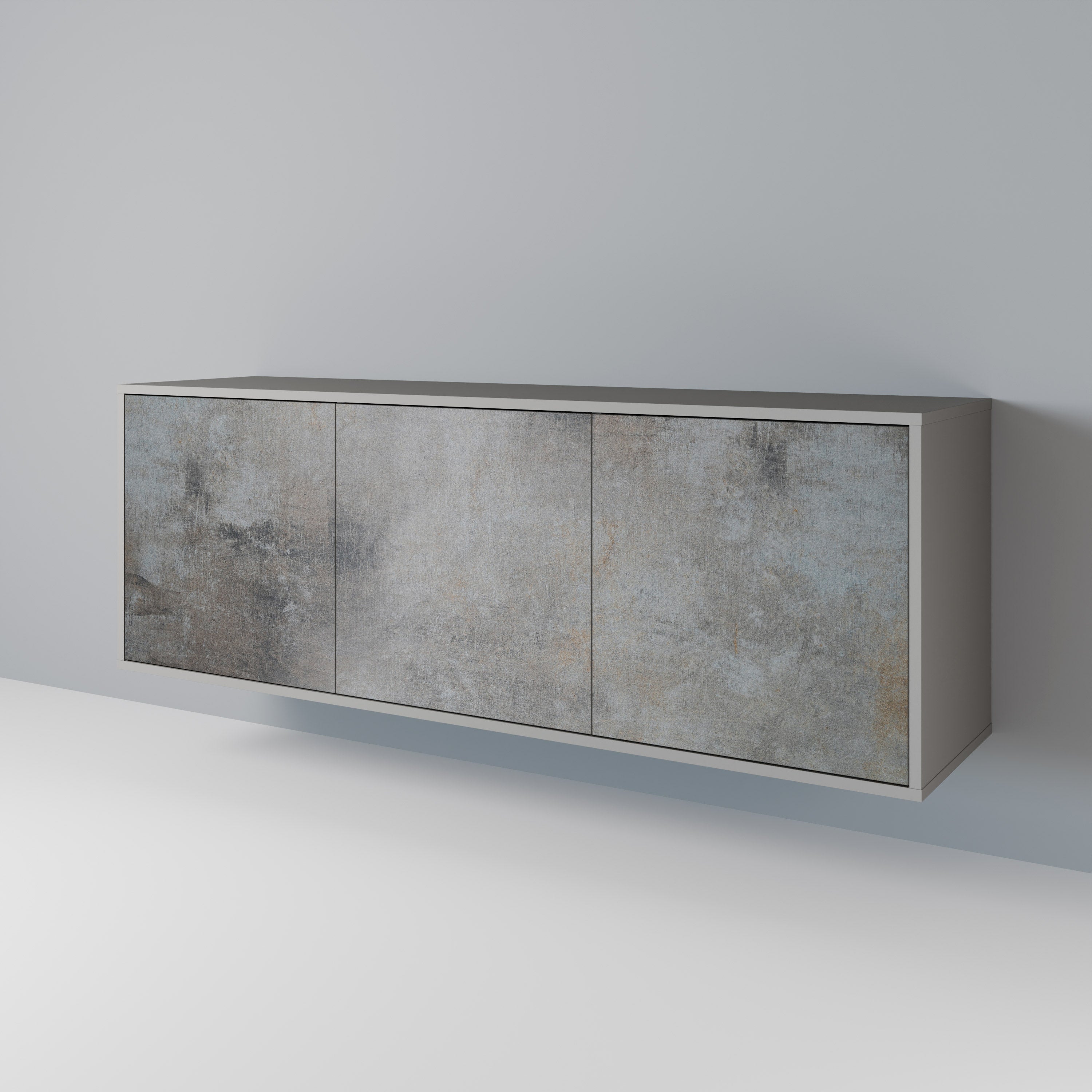 CONCRETE WALL Sideboard mit 3 Türen in grauer Ausführung