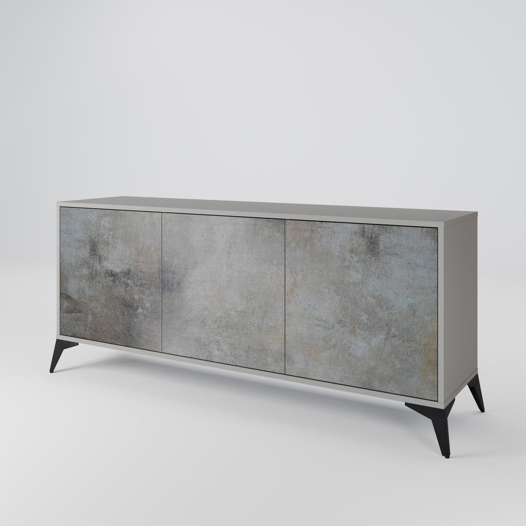 CONCRETE WALL Sideboard mit 3 Türen in grauer Ausführung