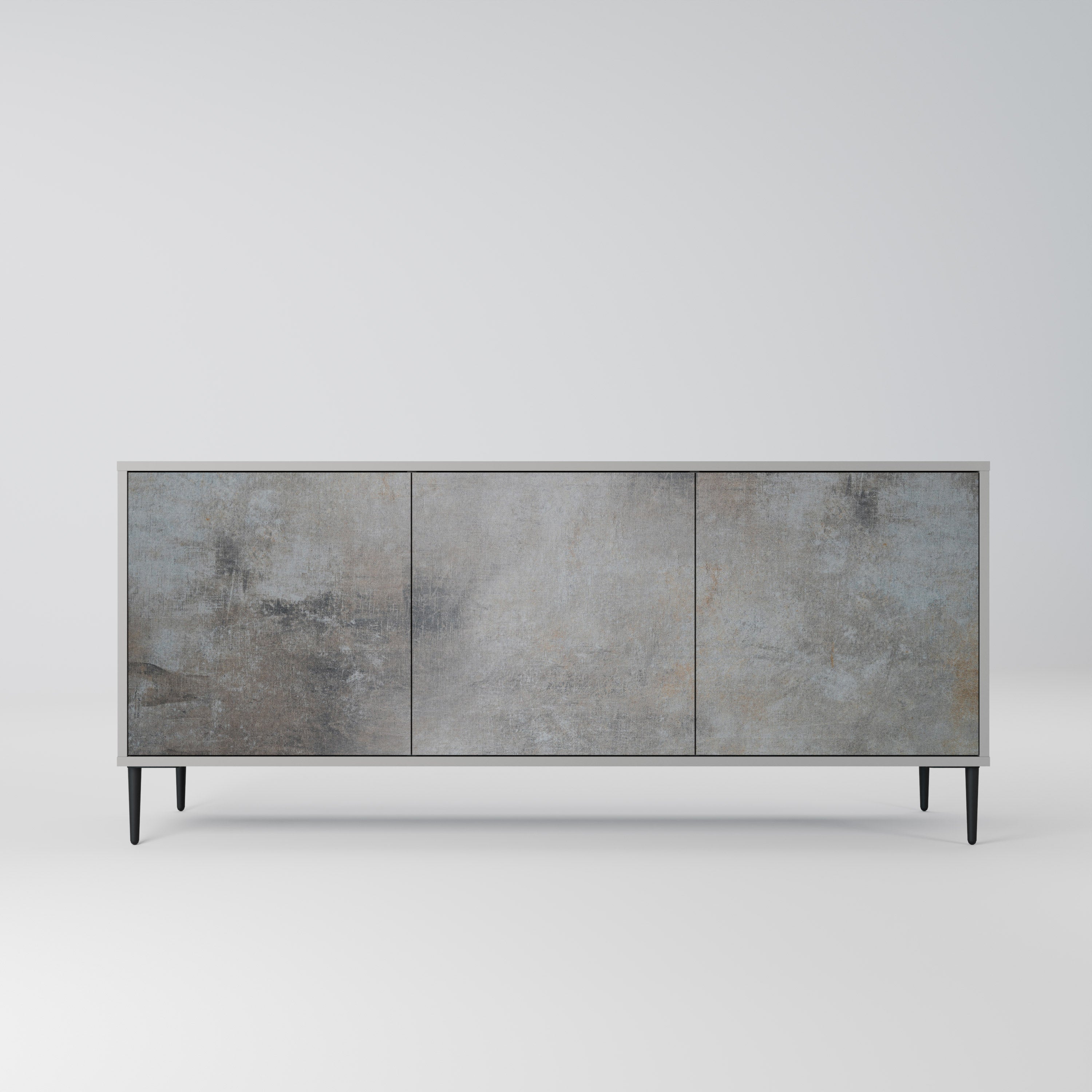 CONCRETE WALL Sideboard mit 3 Türen in grauer Ausführung