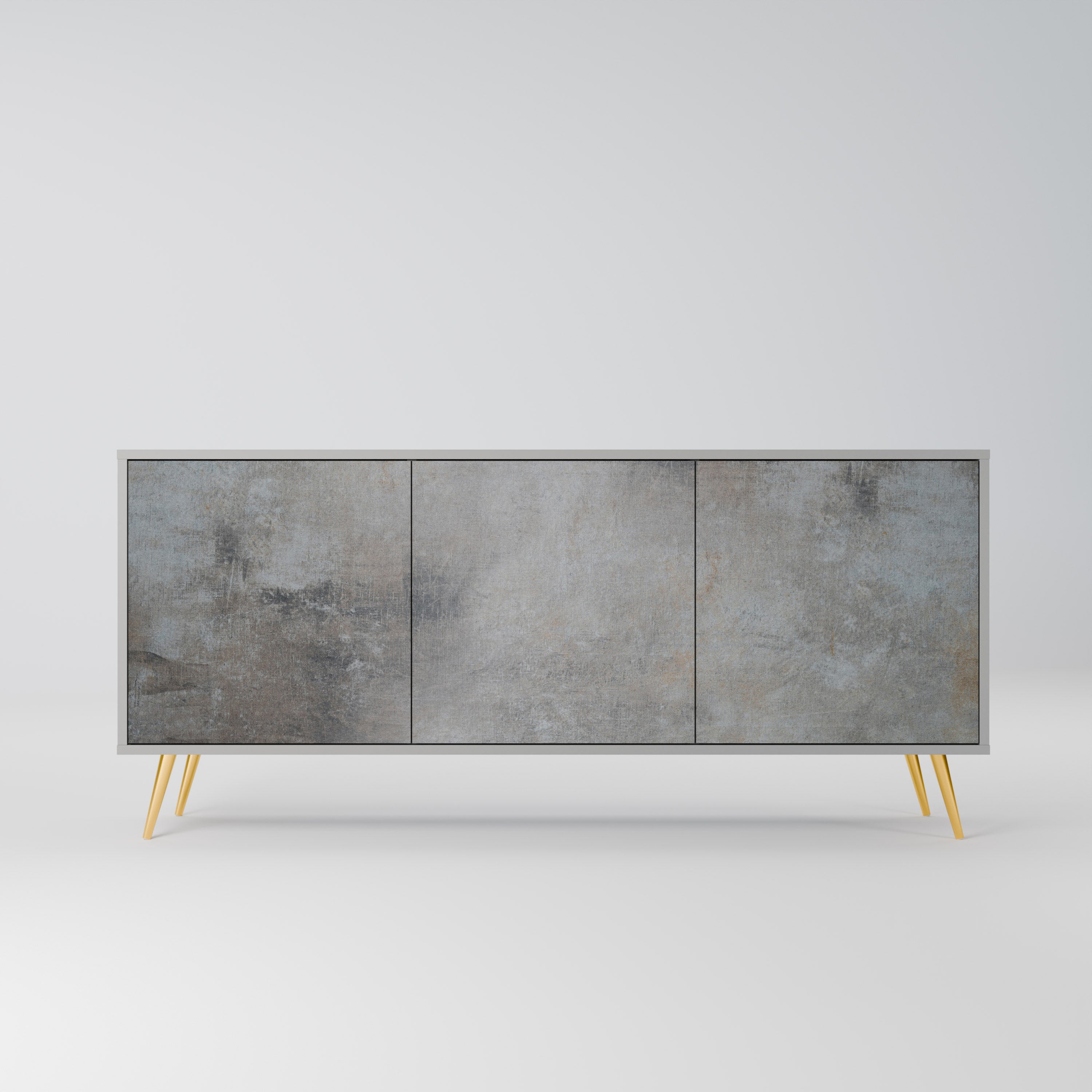 CONCRETE WALL Sideboard mit 3 Türen in grauer Ausführung