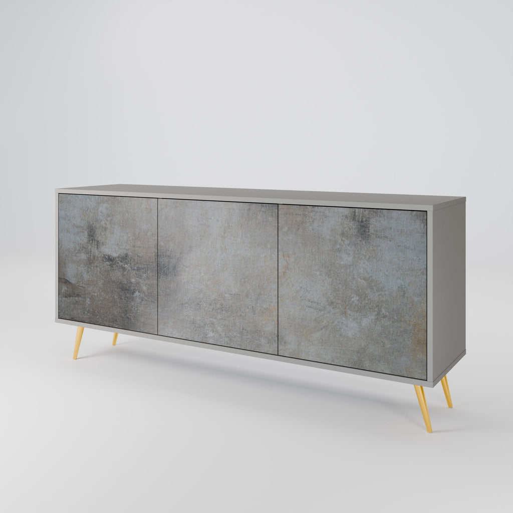 CONCRETE WALL Sideboard mit 3 Türen in grauer Ausführung
