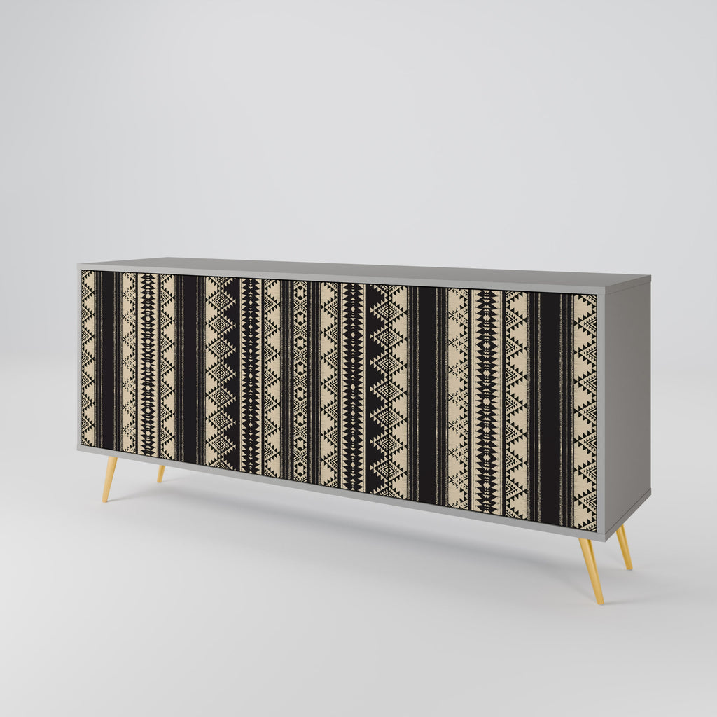 AZTEC 3-Door Sideboard in Grey Finish