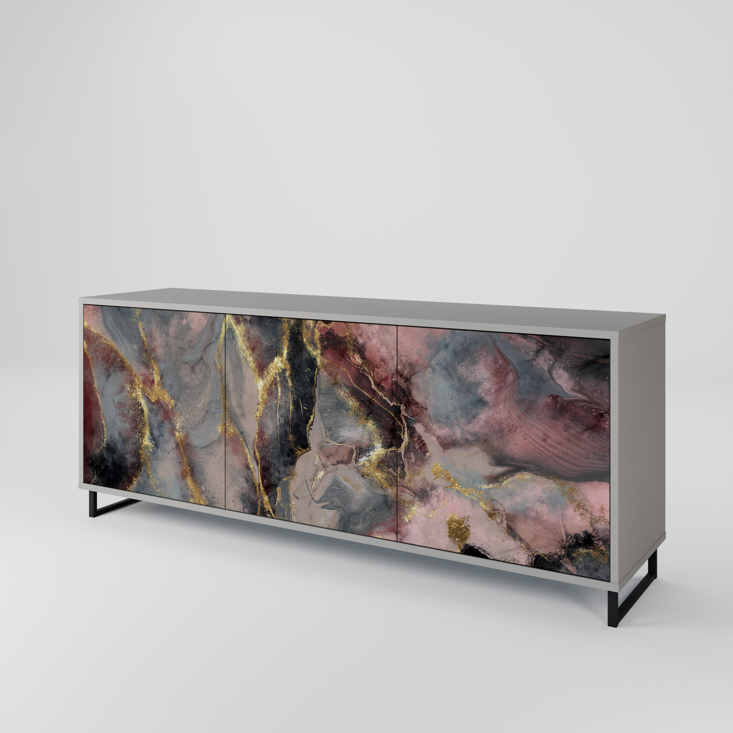 GOLDEN TIDES 3-türiges Sideboard in grauer Ausführung