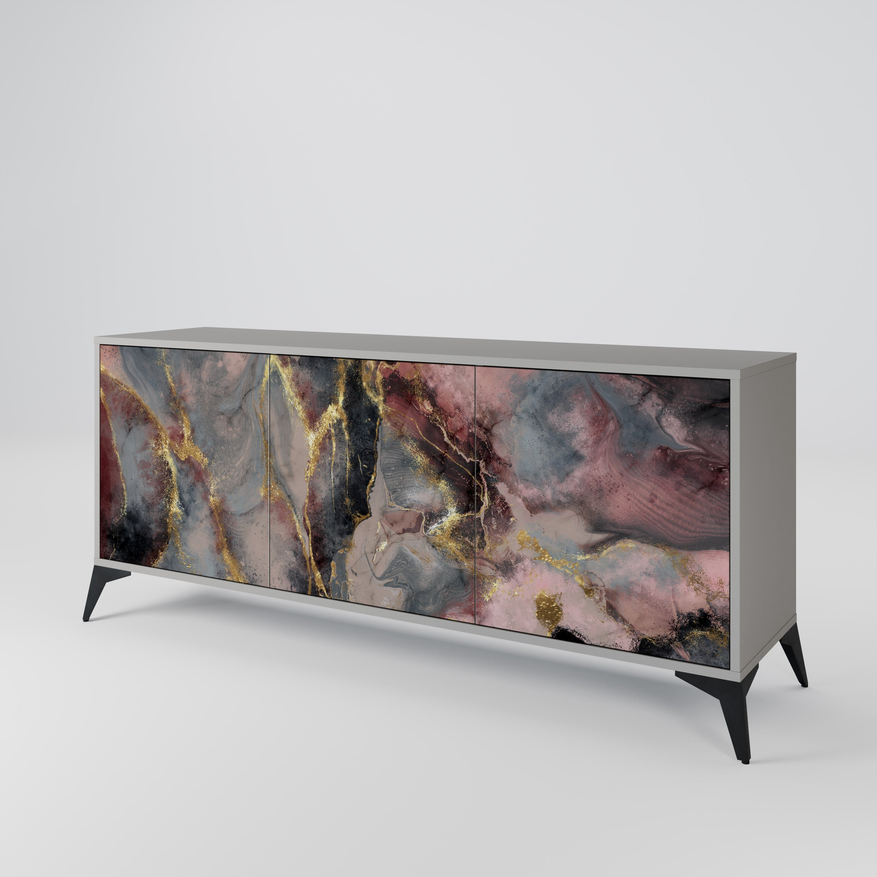 GOLDEN TIDES 3-türiges Sideboard in grauer Ausführung