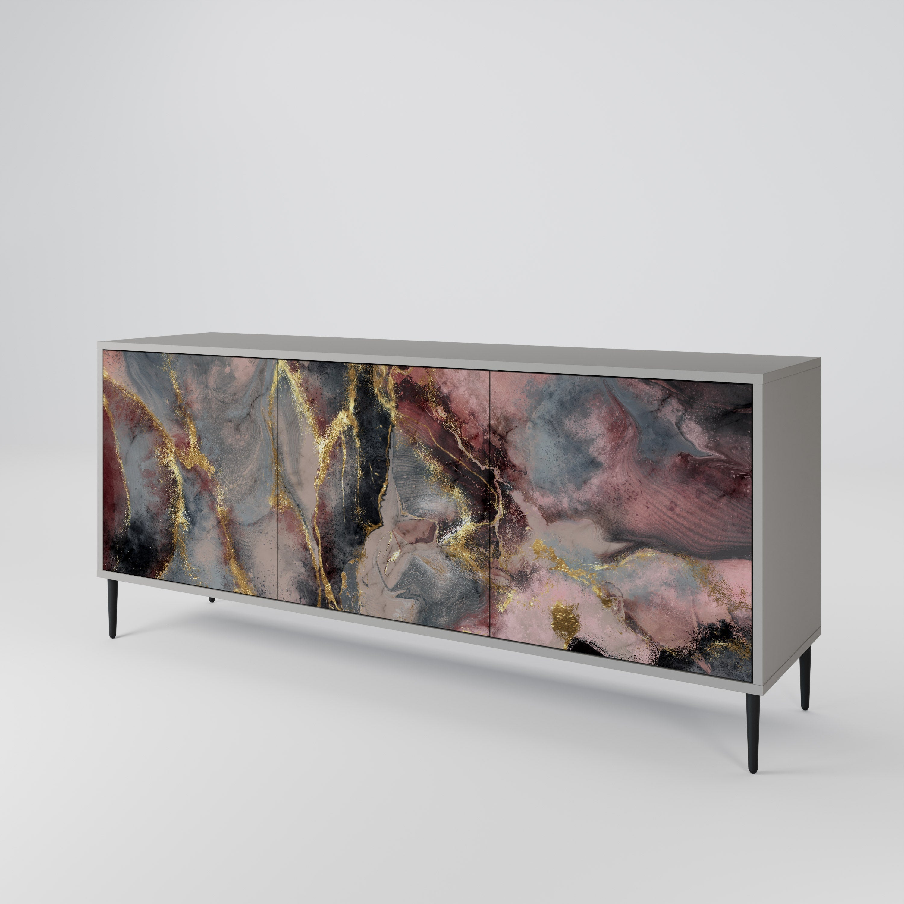 GOLDEN TIDES 3-türiges Sideboard in grauer Ausführung