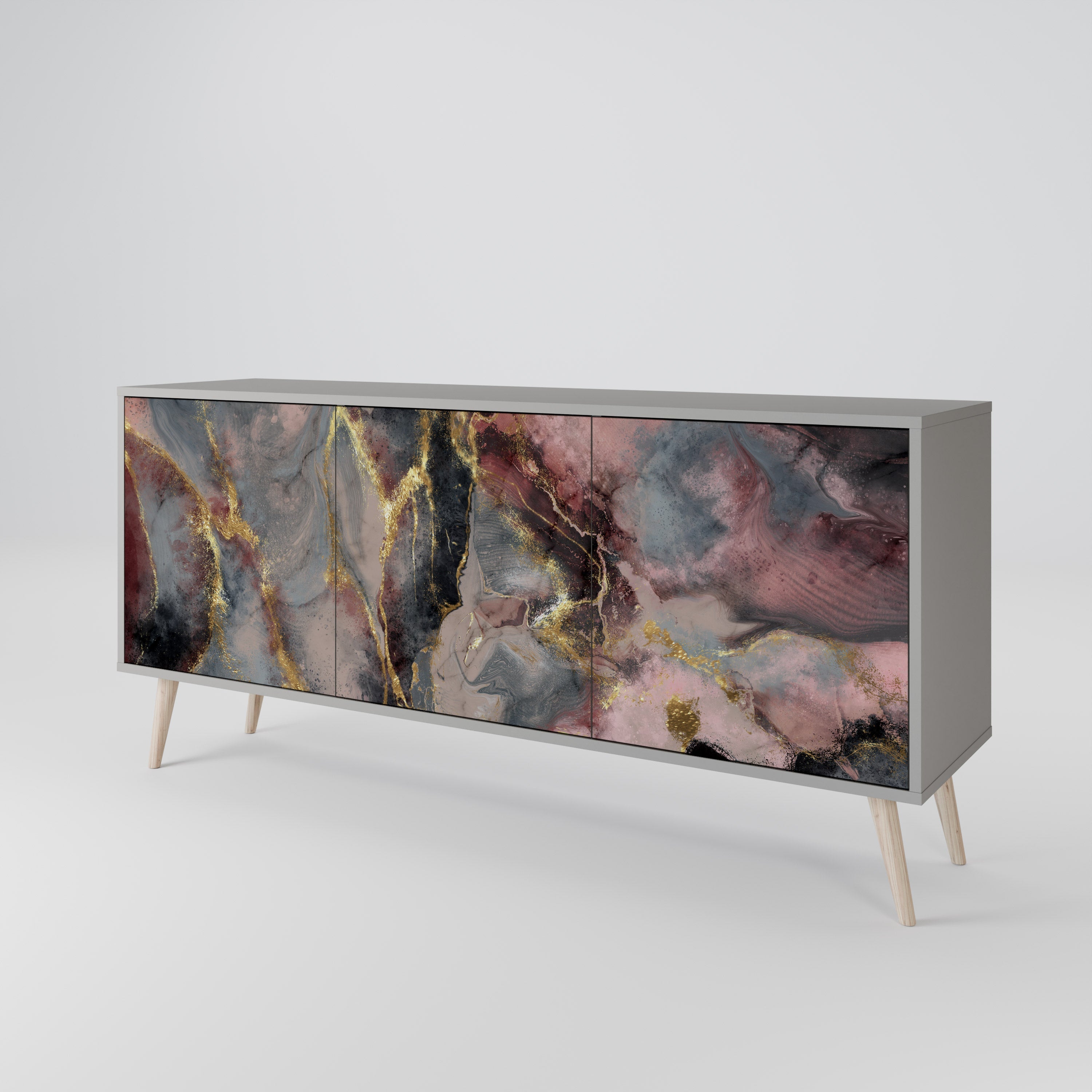 GOLDEN TIDES 3-türiges Sideboard in grauer Ausführung