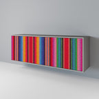 ETHNIC MEXICAN Sideboard mit 3 Türen in Grau