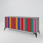 ETHNIC MEXICAN Sideboard mit 3 Türen in Grau